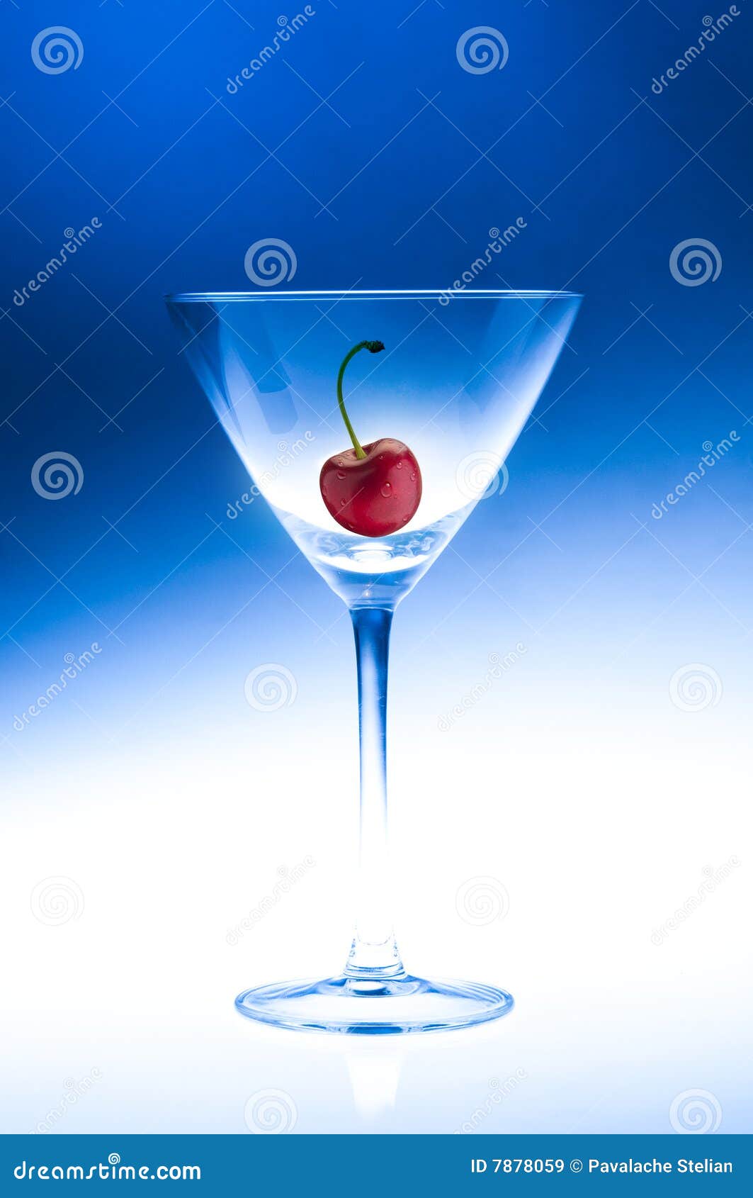 Cocktail Martini Glass with Cherry Stock Image Image of martini