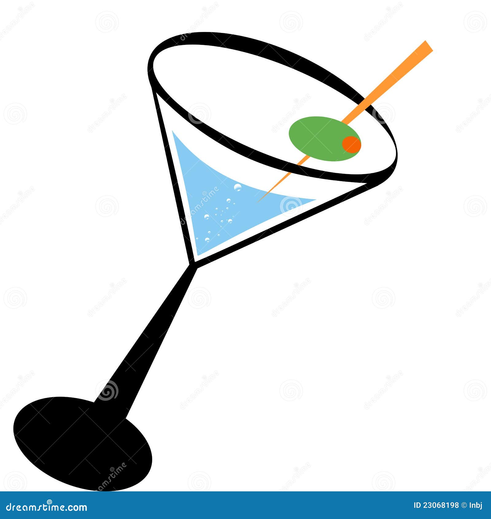 Cocktail and olive stock vector. Illustration of object - 23068198