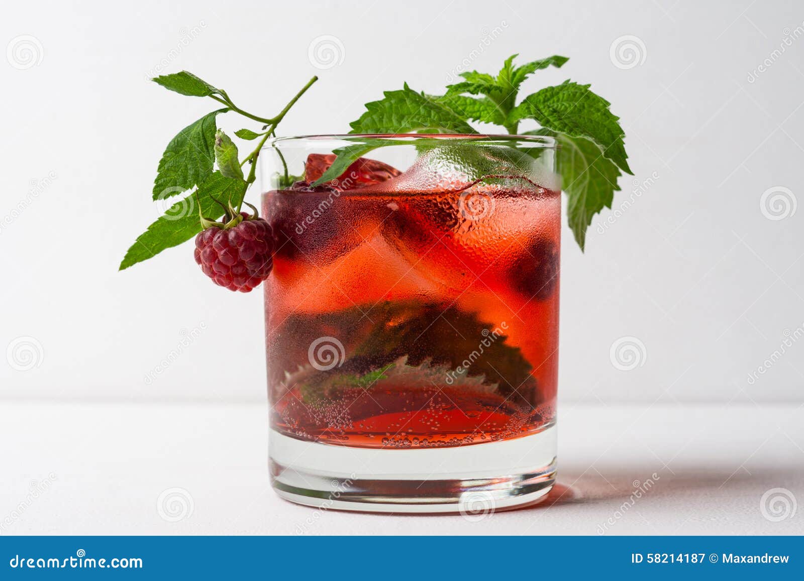 Cocktail with Raspberry and Mint Stock Image Image of berry
