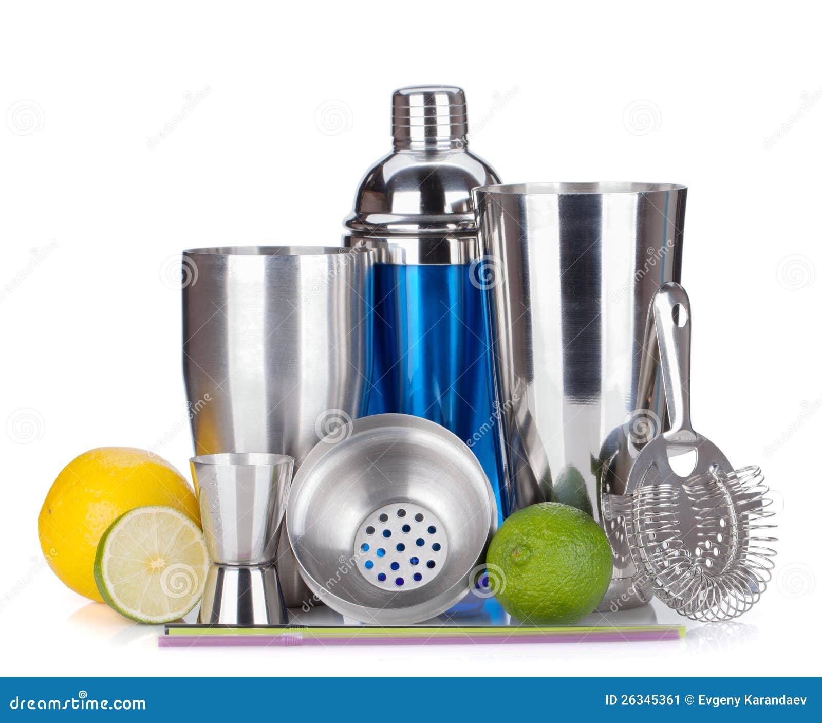 Cocktail Shaker, Strainer, Measuring Cup, Etc Stock Image Image of