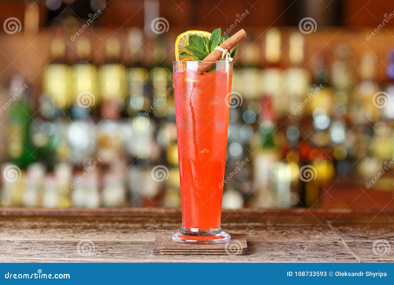 Cocktail Sling with Grenadine Stock Image - Image of cold, colorful ...