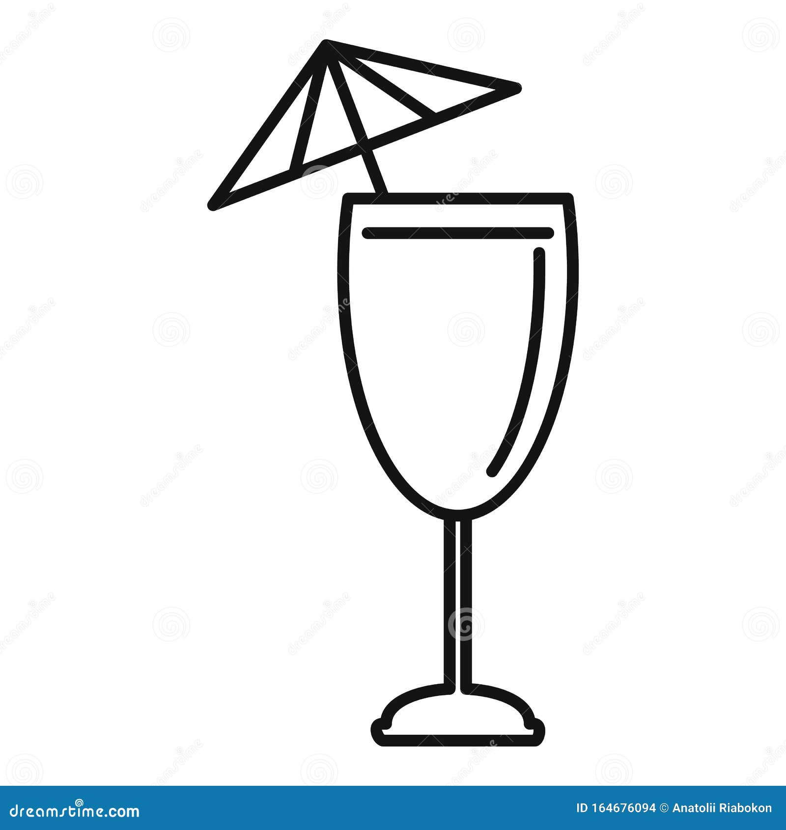 Cocktail Umbrella Icon, Outline Style Stock Vector Illustration of