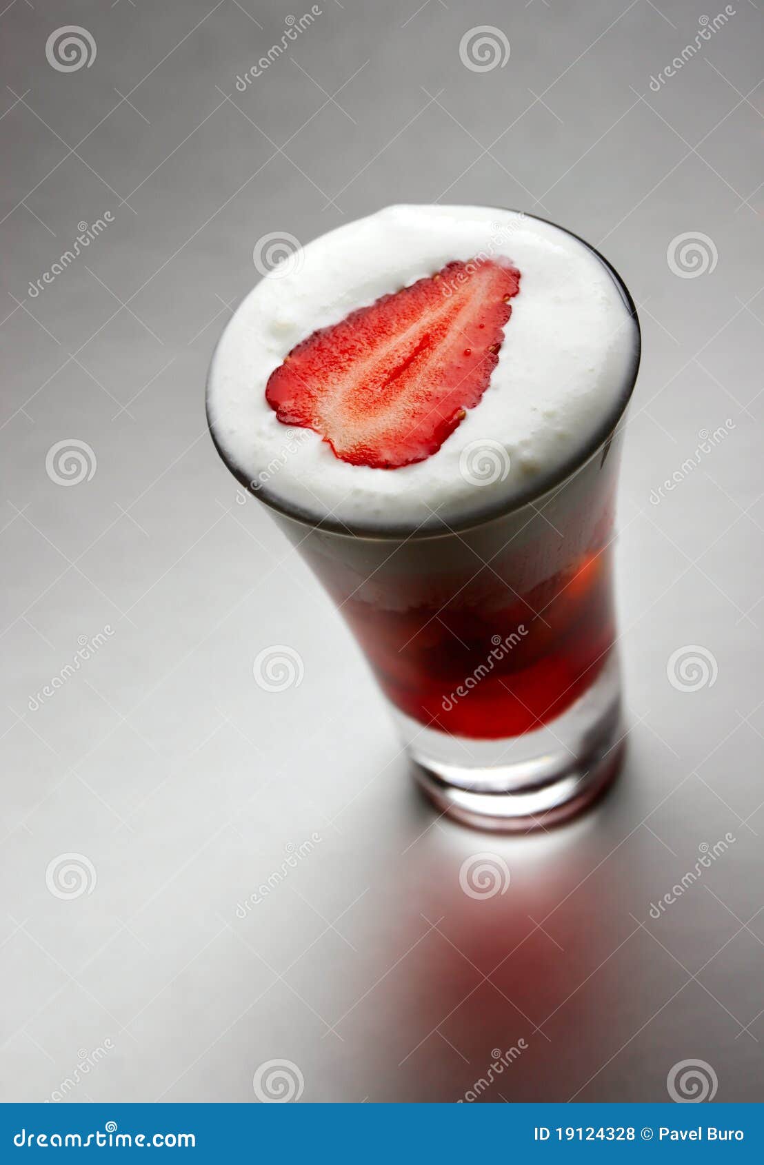 Cocktail with Whipped Cream & Strawberries Stock Photo Image of