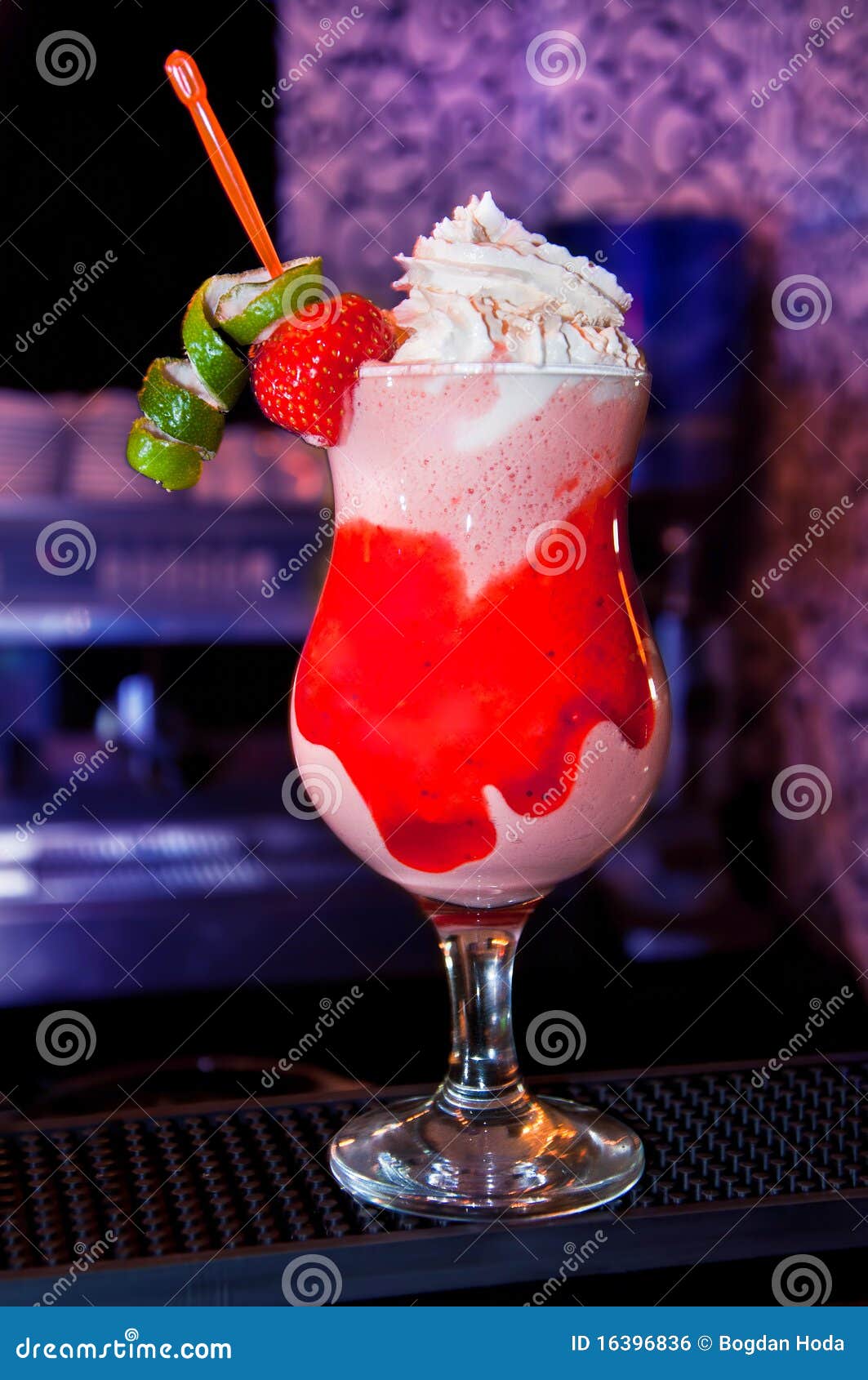 juice decoration for Stock Image Free Strawberry Cocktail With Royalty And Cream Whipped