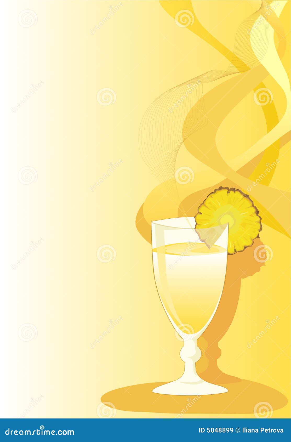 Cocktailglas Mit Ananas Vektor Abbildung Illustration Von Sommerzeit