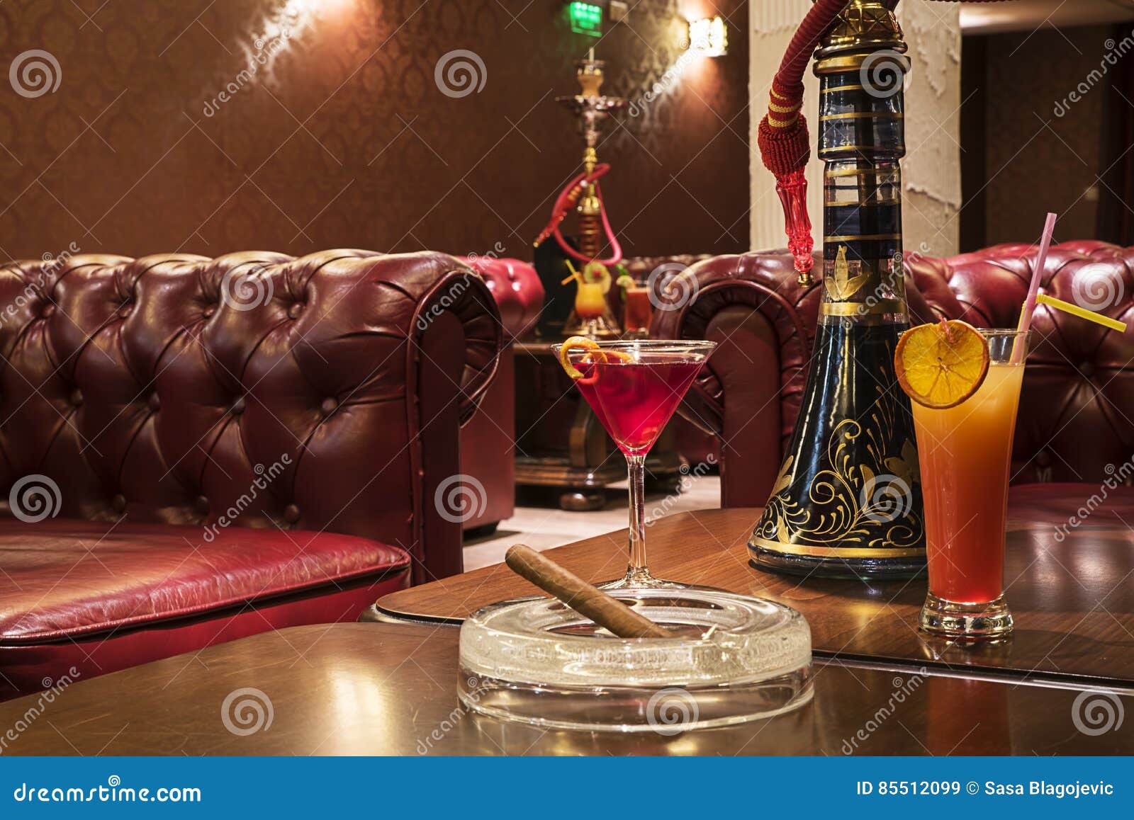Cocktails with fresh fruit stock image. Image of hookah 85512099