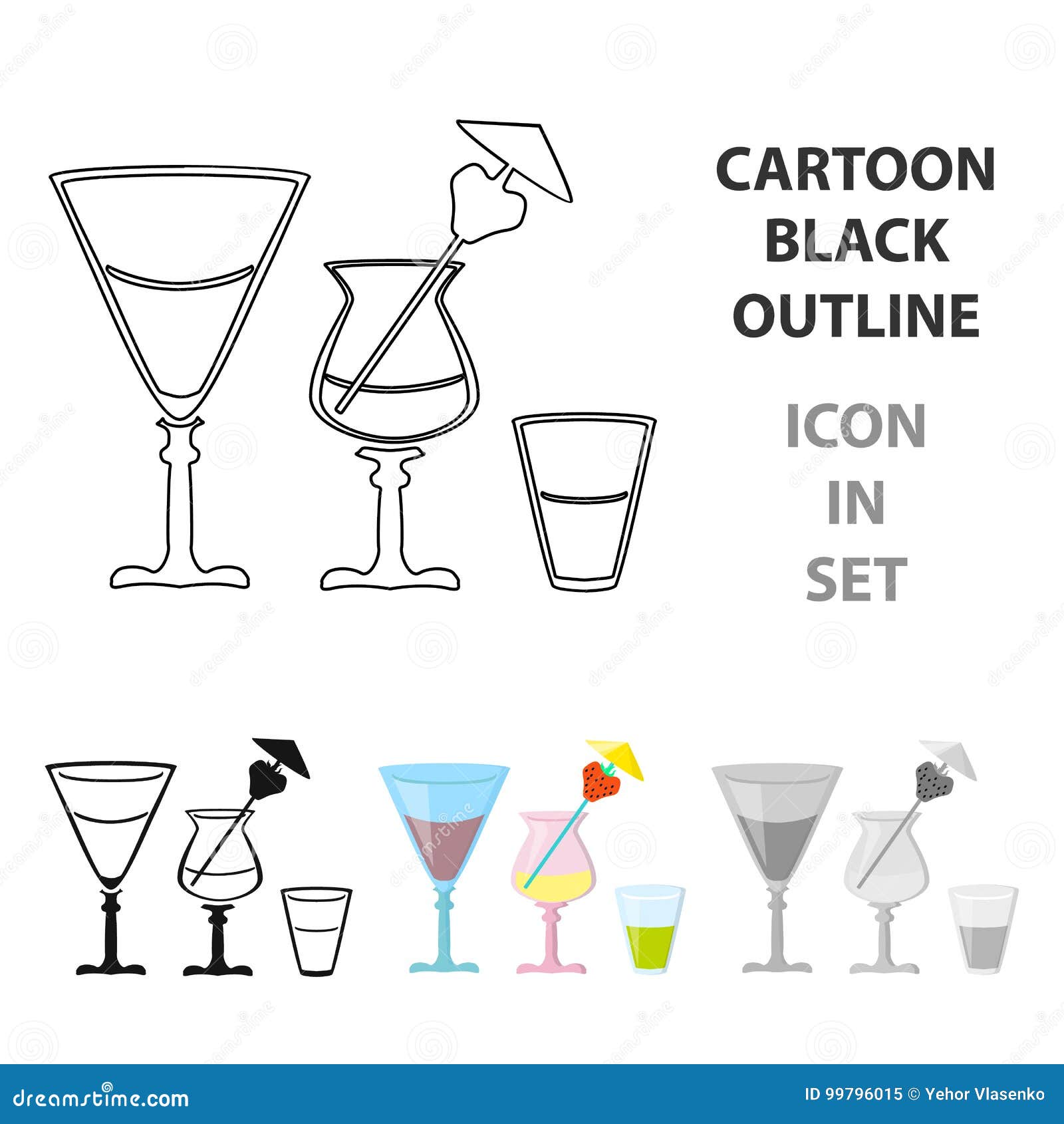 Cocktails Icon In Cartoon Style Isolated On White Background Stock Vector Illustration Of Liquor Beer 99796015
