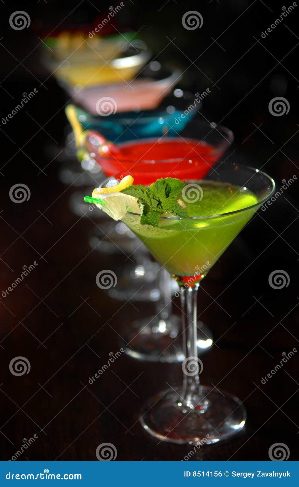Cocktails in Martini Glasses Stock Photo Image of number, drink 8514156