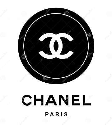 Coco Chanel Paris. Round Button with Chanel Logo Over White. Clean ...