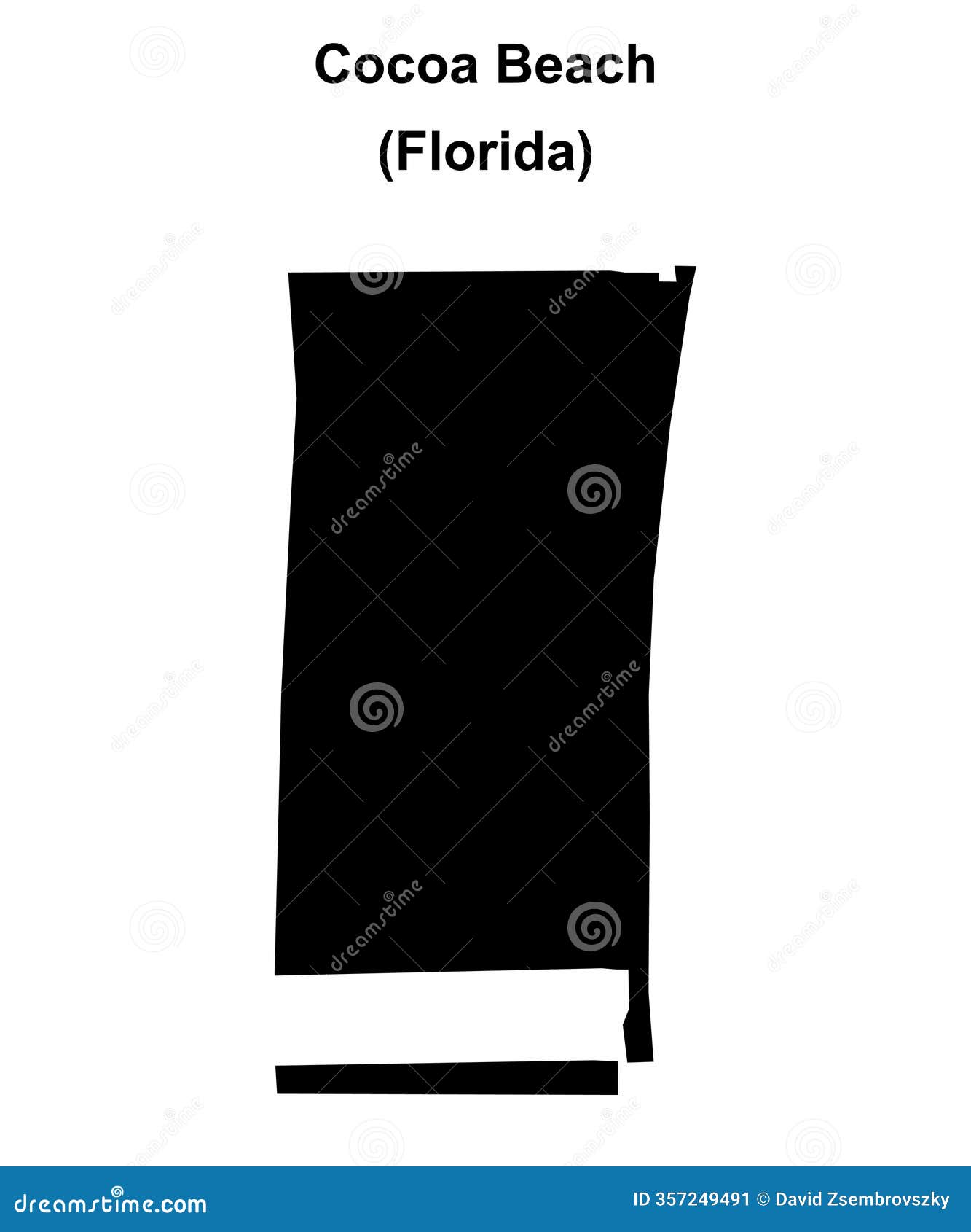 Cocoa Beach outline map stock vector. Illustration of cocoa - 357249491, image size:1333x1690