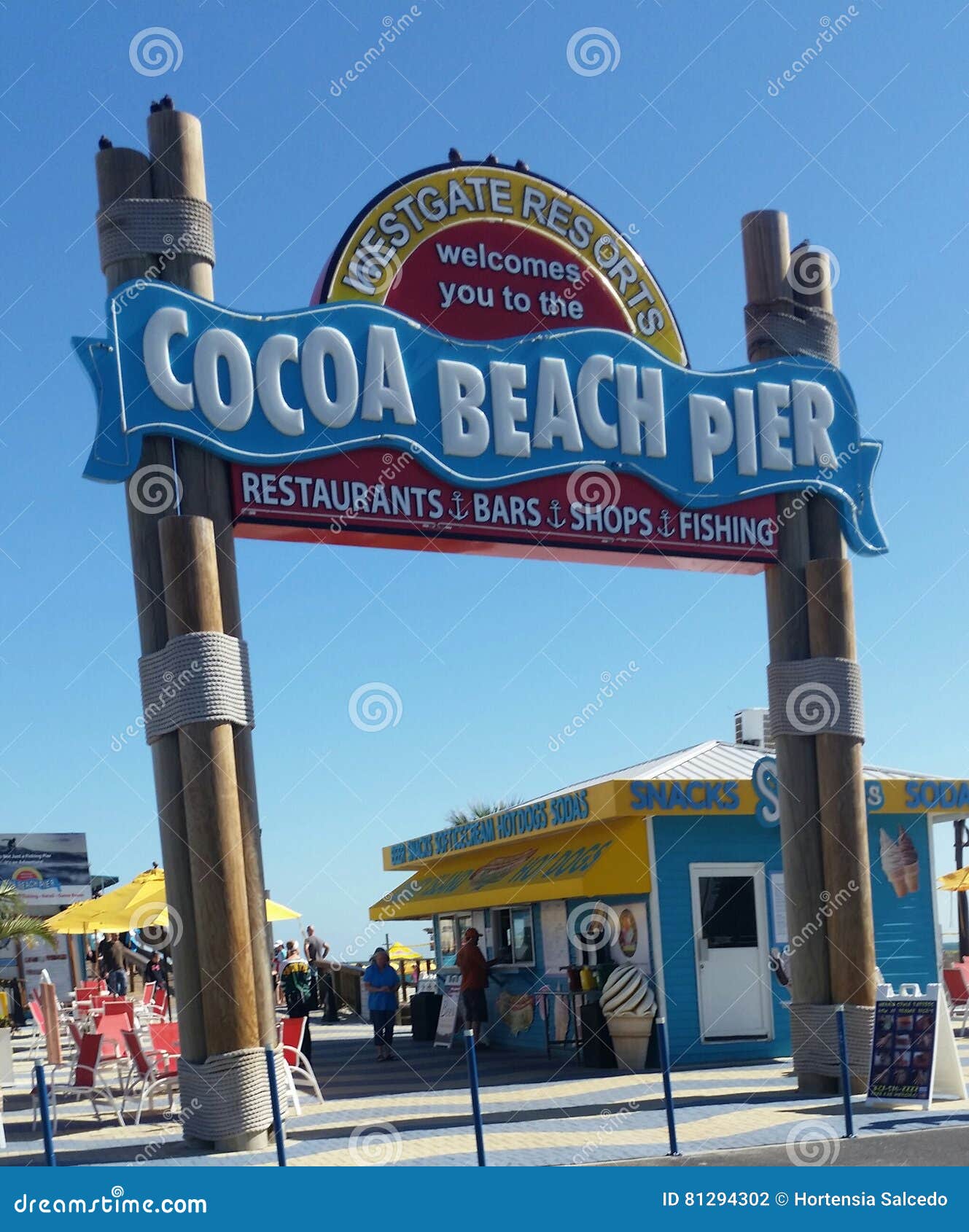 Cocoa Beach Pier editorial photography. Image of time 81294302