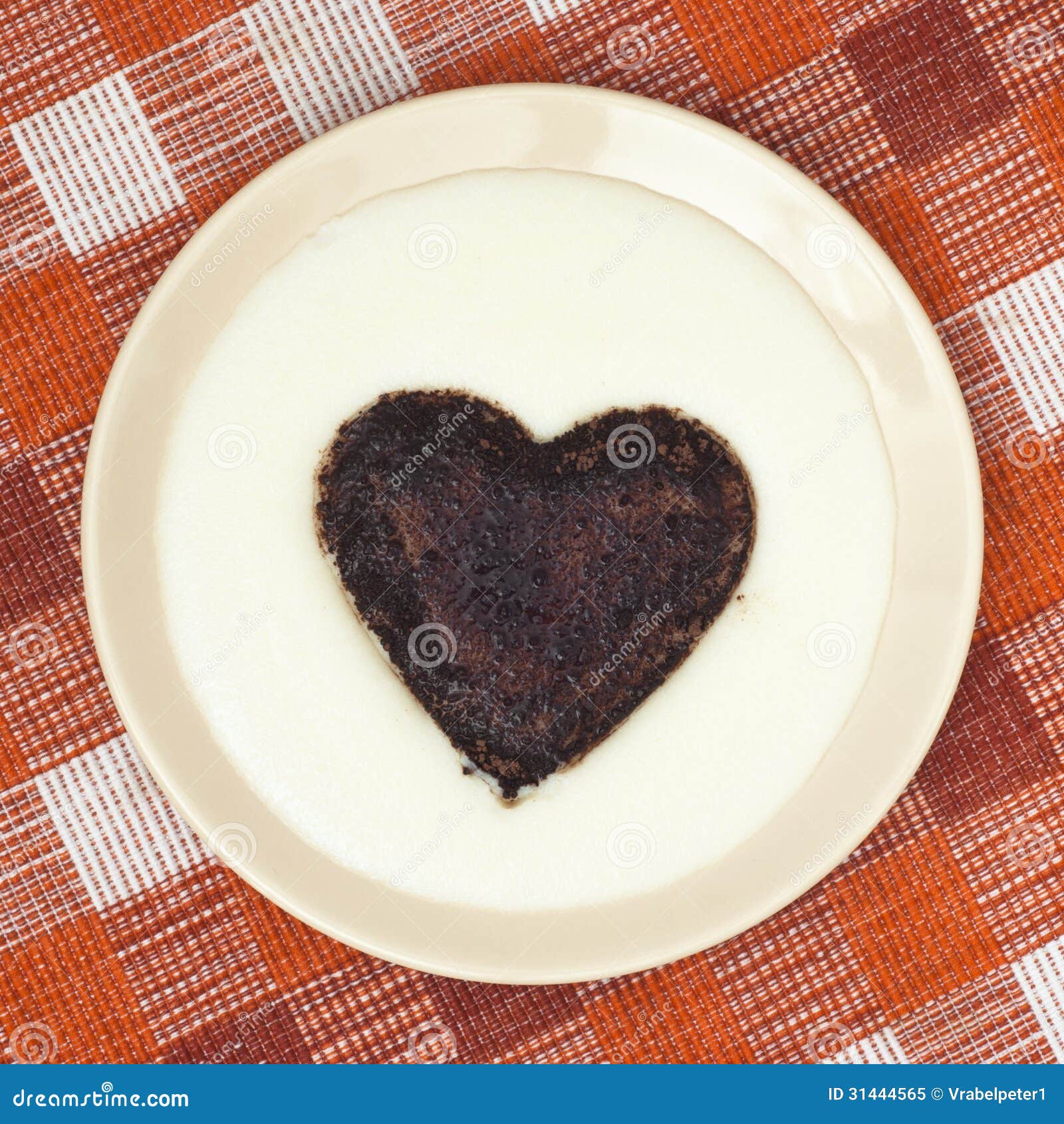 Cocoa Heartshaped in Semolina Pudding Stock Image Image of shiny