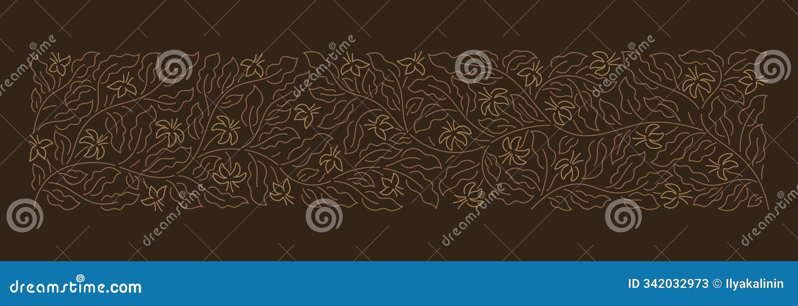 cocoa-themed   with botanical ornament background.  editable outline line stroke.