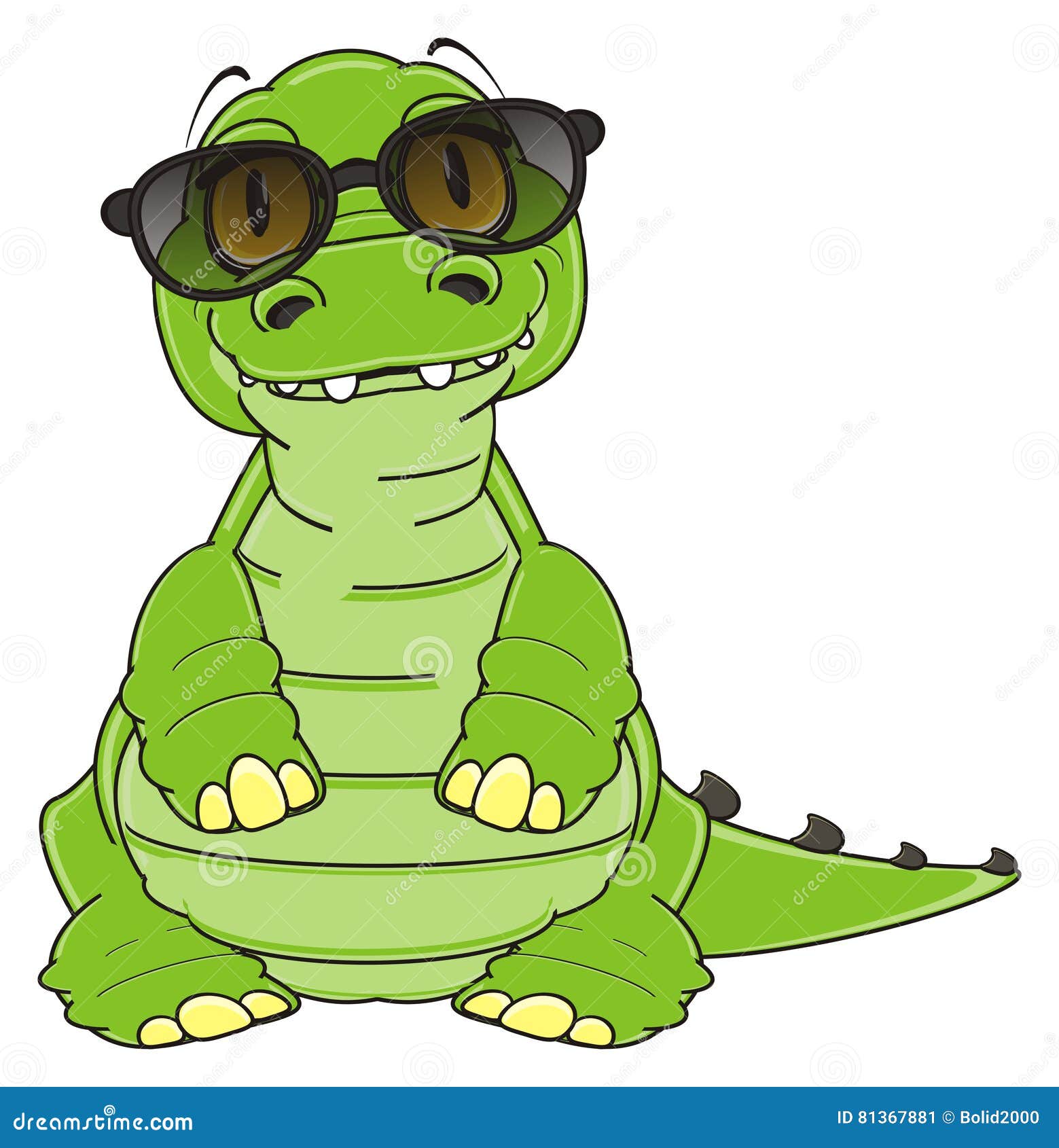 Gafas de sol y estuche de cocodrilo verde Bubzee