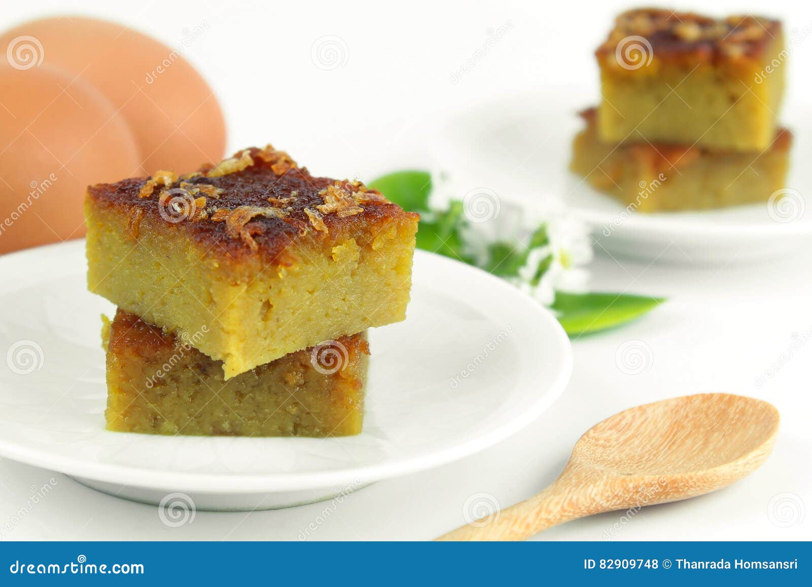 Coconut Custard Made from Eggs with Soybean Stock Photo Image of