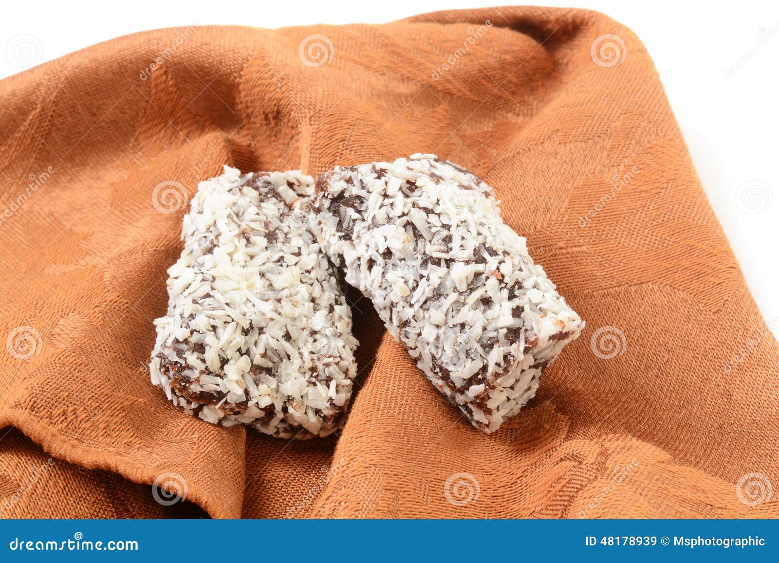 Coconut date rolls. Delicious, healthy date rolls with coconut shavings