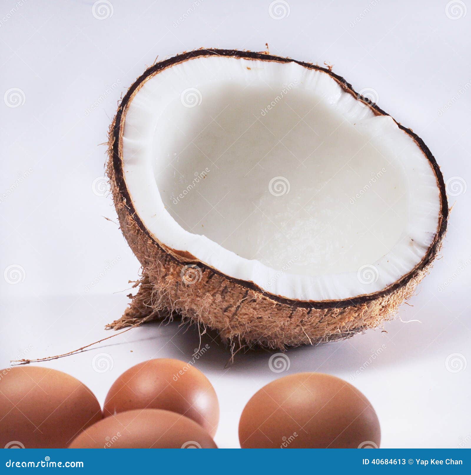 Coconut and Eggs stock image. Image of eggs, fresh, husk 40684613
