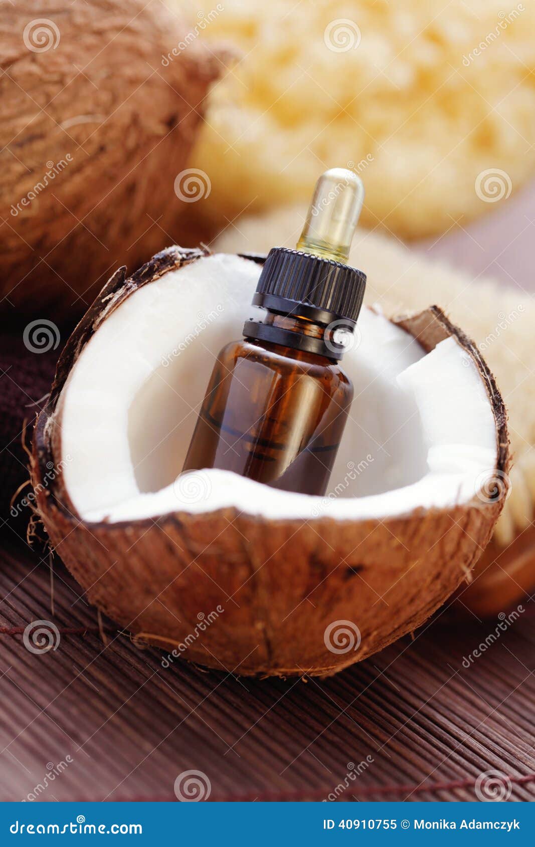 Coconut essential oil stock image. Image of healthy, perfume