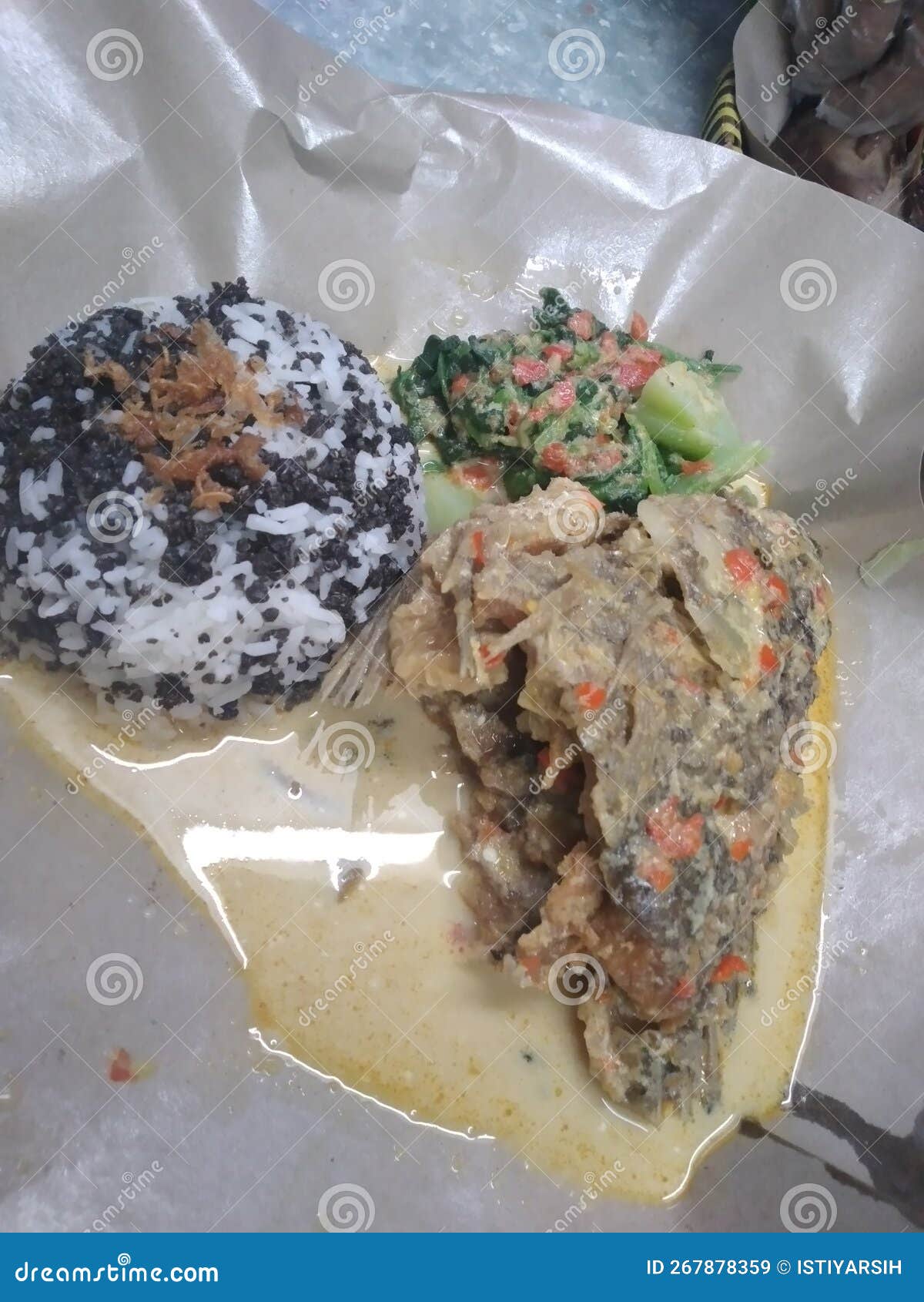 Coconut fish spicy stock image. Image of cuisine, lunch 267878359