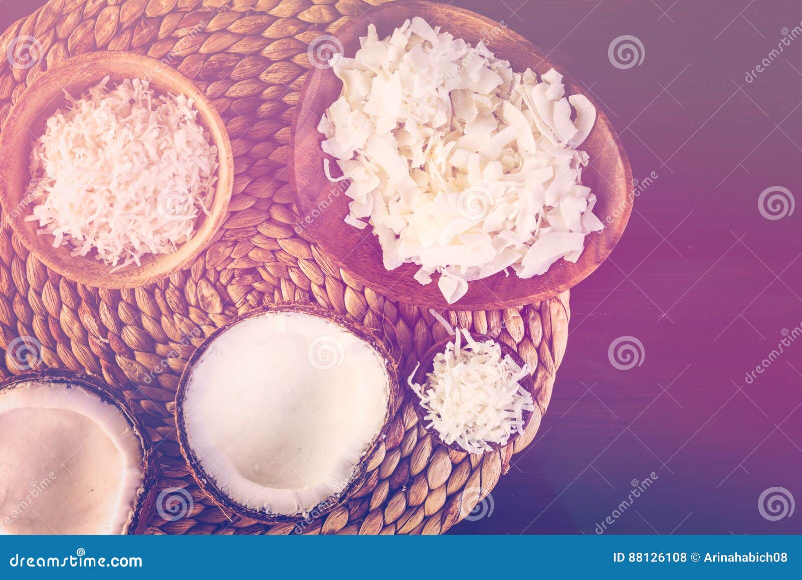 Coconut flakes stock photo. Image of coconut, large, fruit 88126108