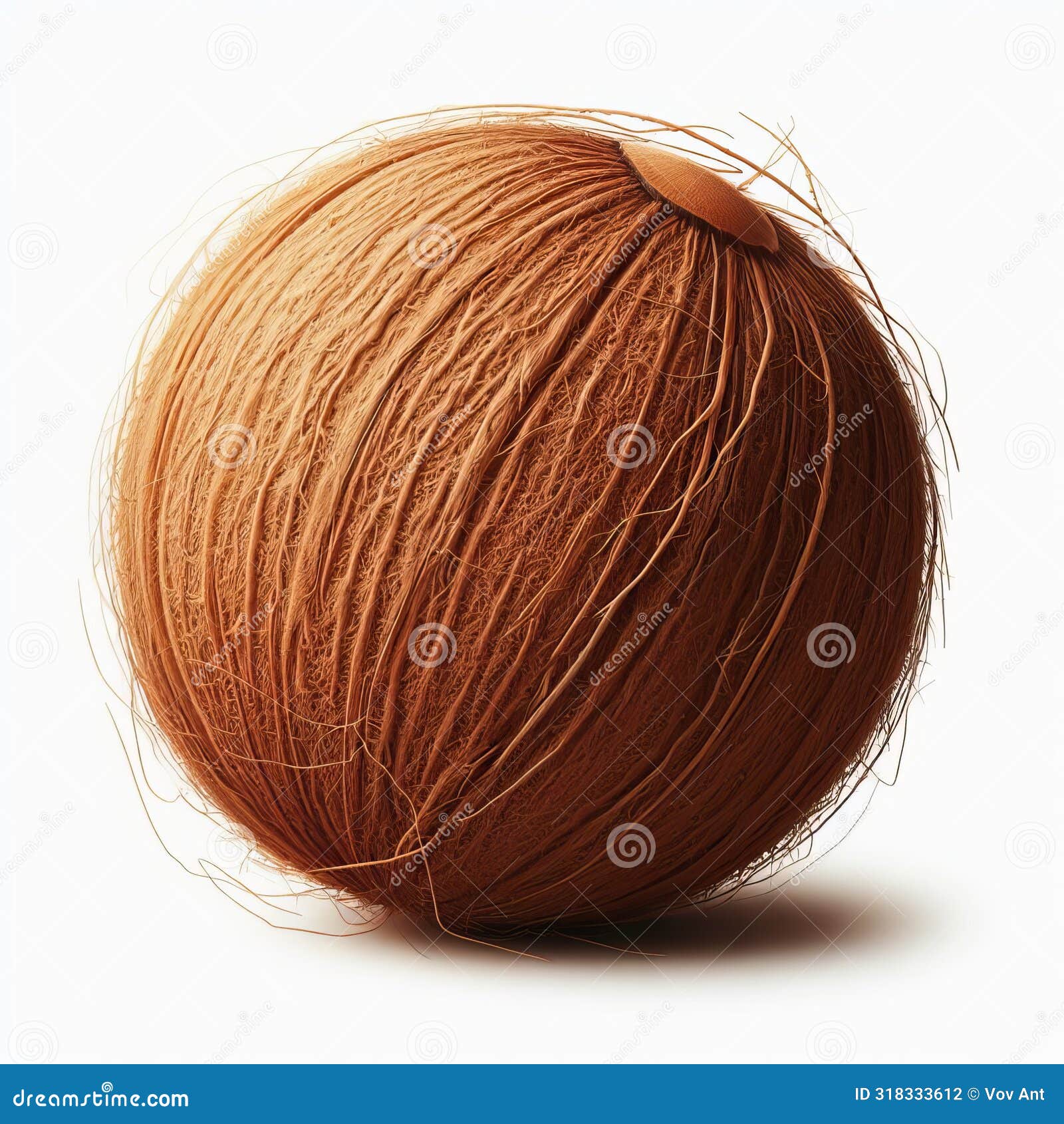coconut globe like and brown, coconuts are encased in thick u