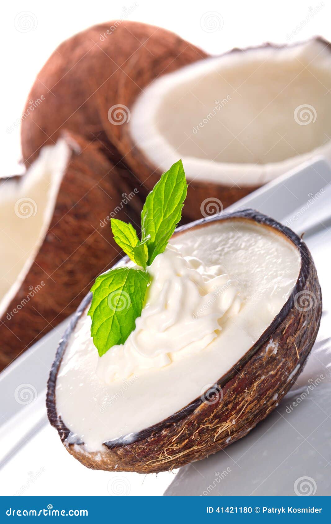 Coconut ice cream stock photo. Image of cool, restaurant 41421180