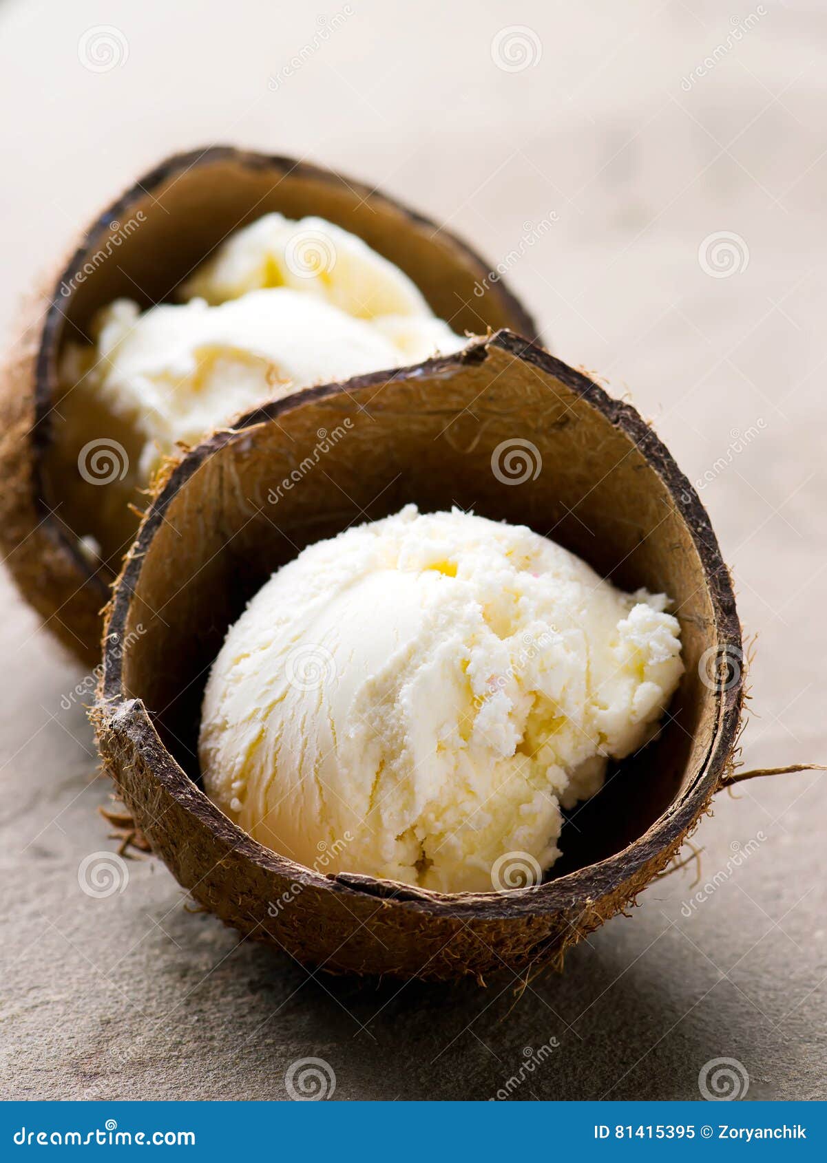 Coconut Ice Cream in Coconut Shell. Stock Image Image of summer, sour 81415395
