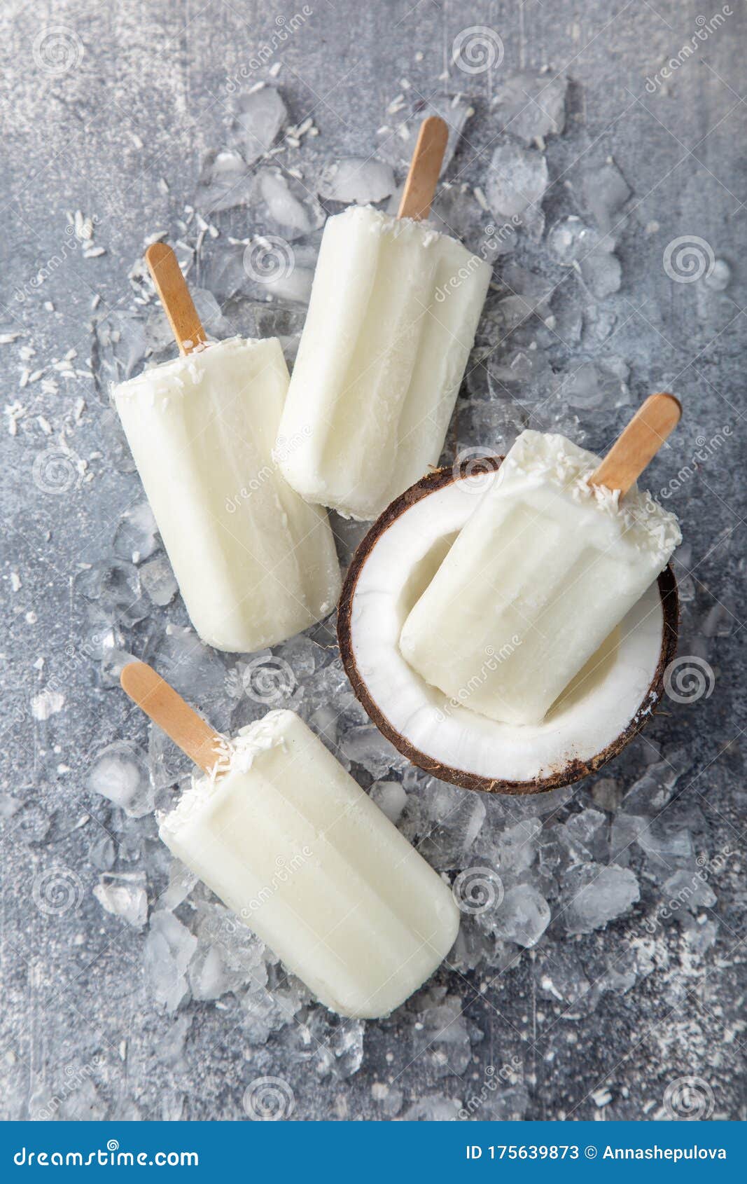 Coconut Ice Cream Popsicles Stock Image Image of food, lunch 175639873