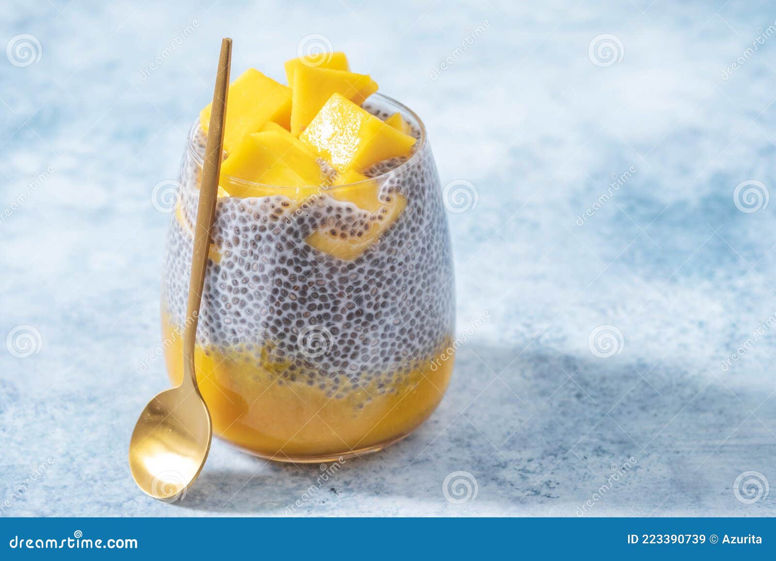 Coconut Mango Chia Seed Pudding Stock Image Image of gourmet, milk
