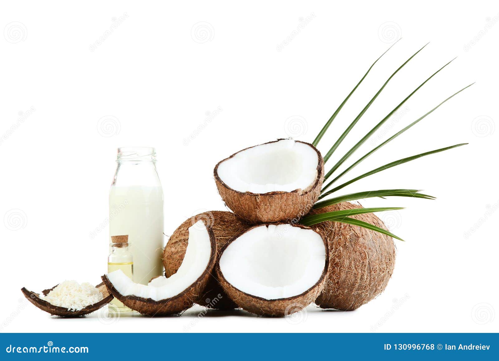 Coconut milk in bottle stock photo. Image of isolated 130996768