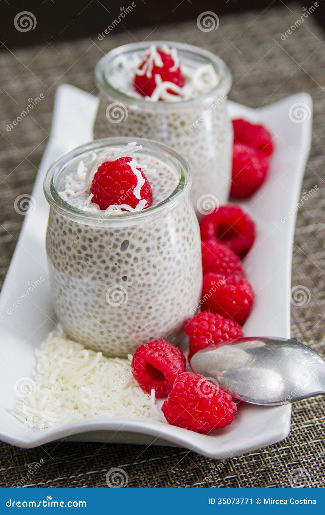 Coconut milk chia pudding stock image. Image of yummy 35073771