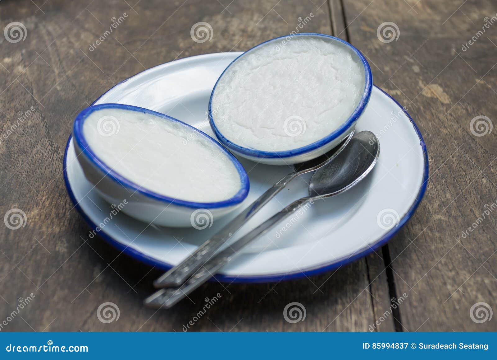 Coconut Milk Custard in the Cup Stock Image Image of cook, health