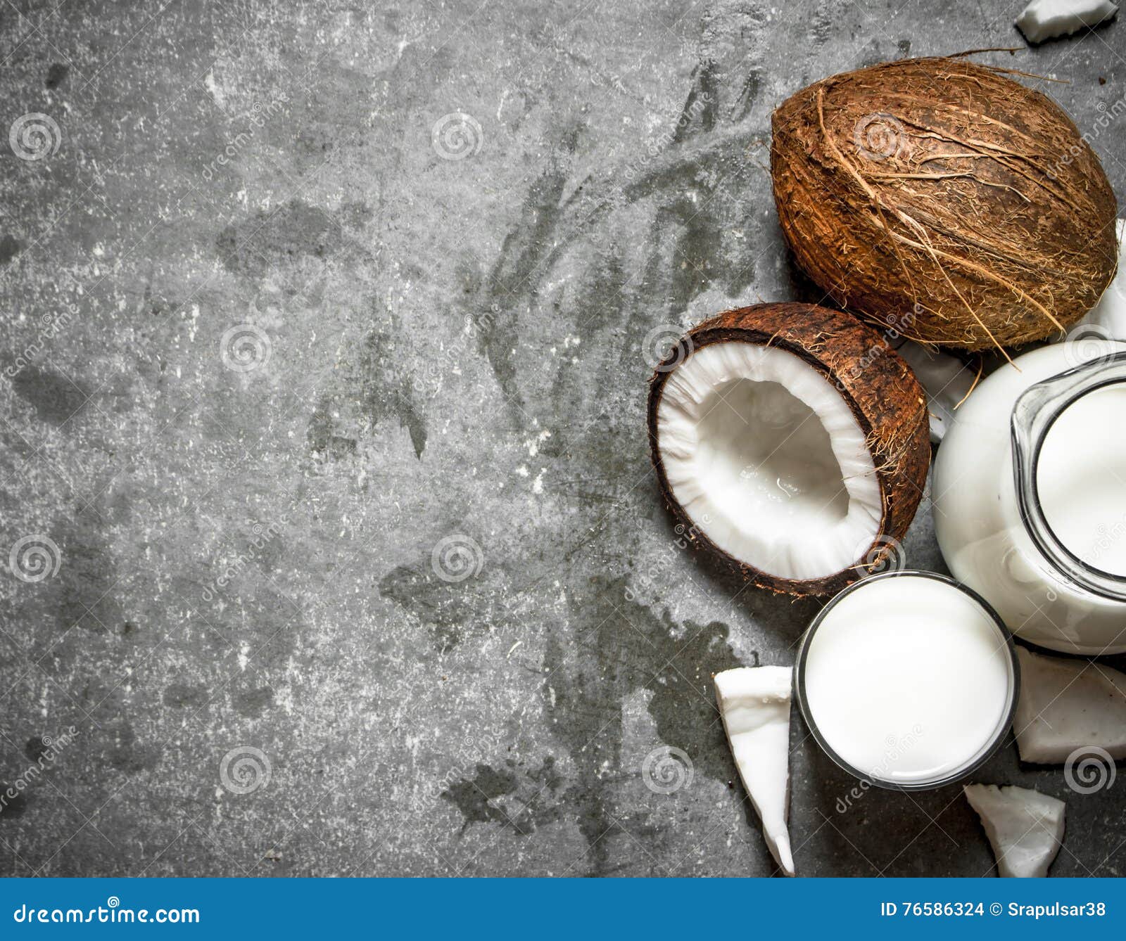 Coconut milk in a jar stock photo. Image of beverage 76586324