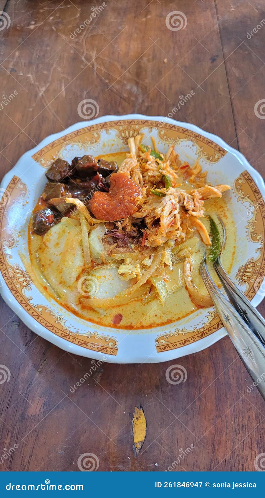 Coconut milk rice stock image. Image of breakfast, fish 261846947