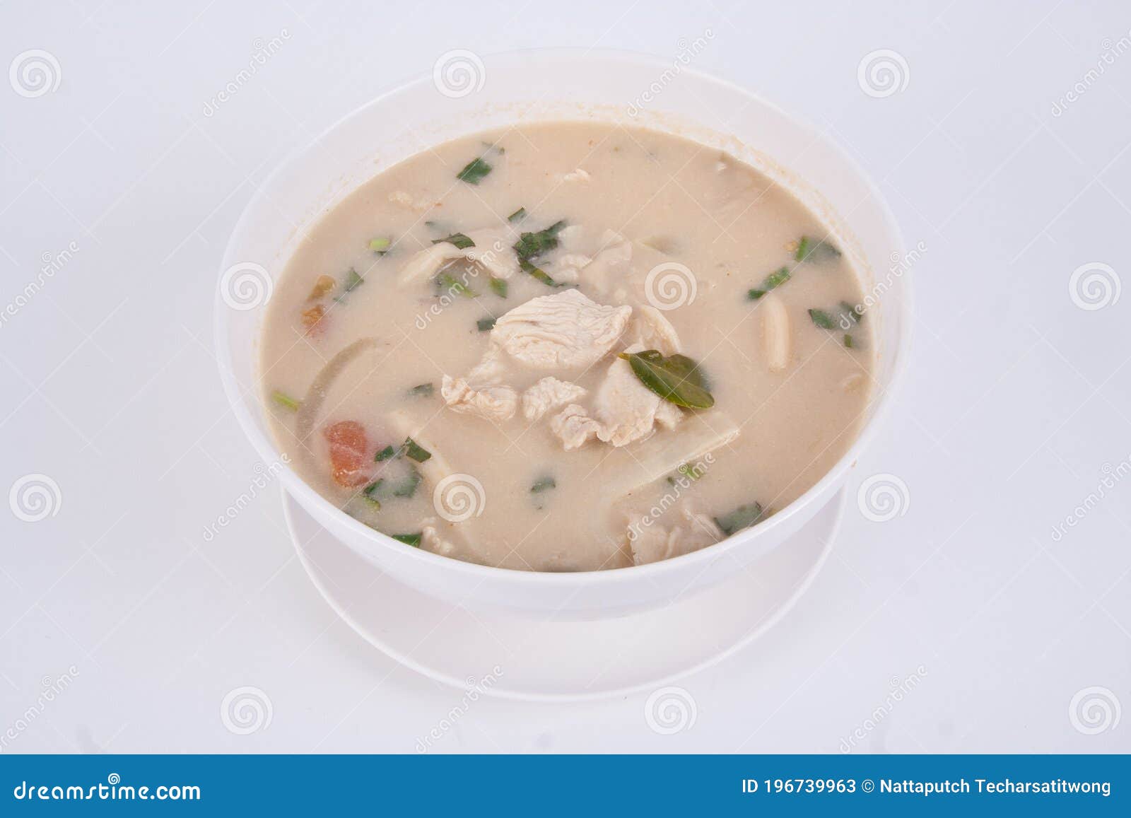 Coconut Milk Soup with Chicken Stock Image Image of cream, bacon