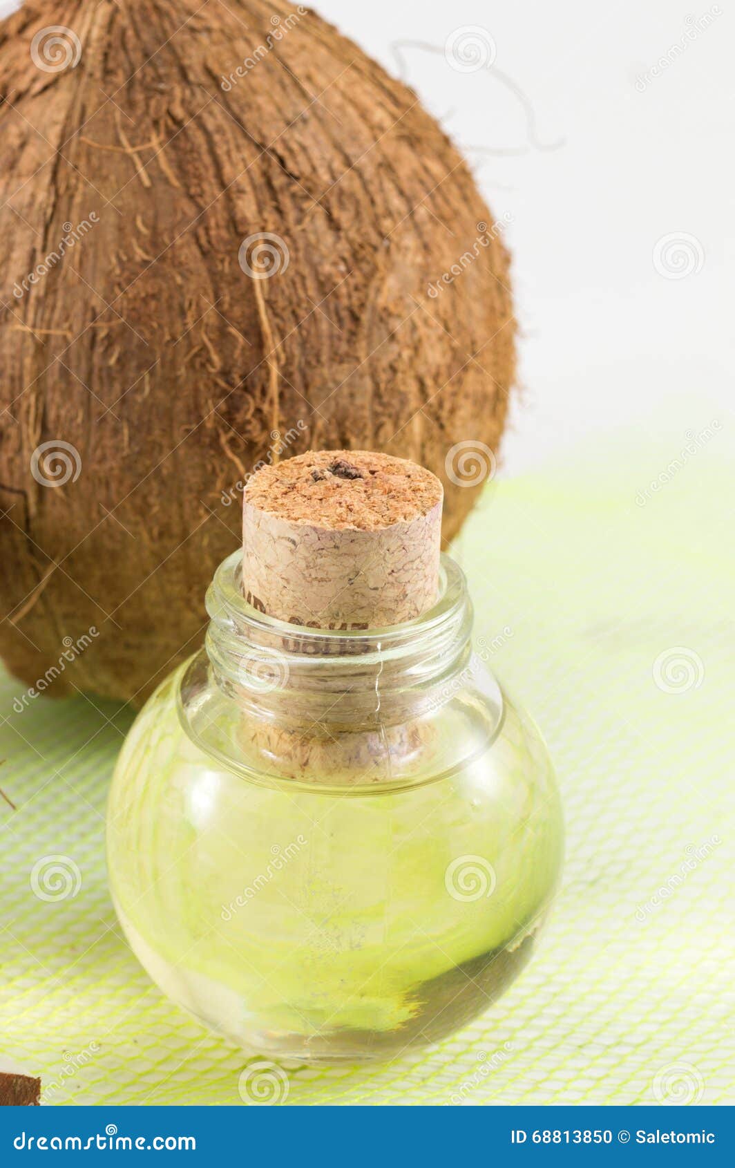 Coconut oil in a bottle stock photo. Image of diet, leaf 68813850