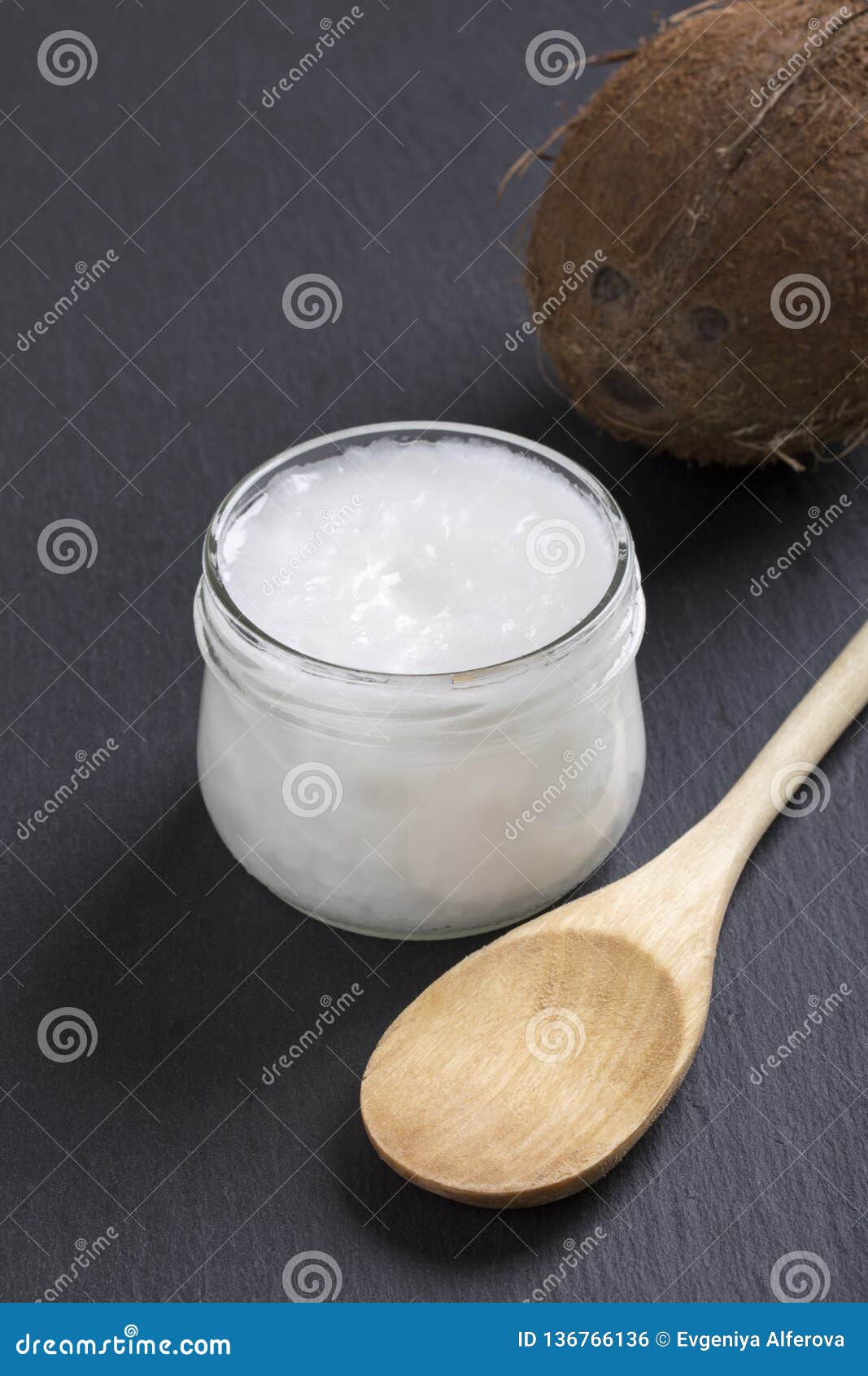 Coconut oil in a glass jar stock photo. Image of cooking 136766136