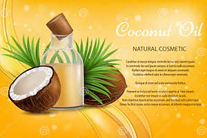 Coconut Poster Design Template Vector Realistic Illustration 