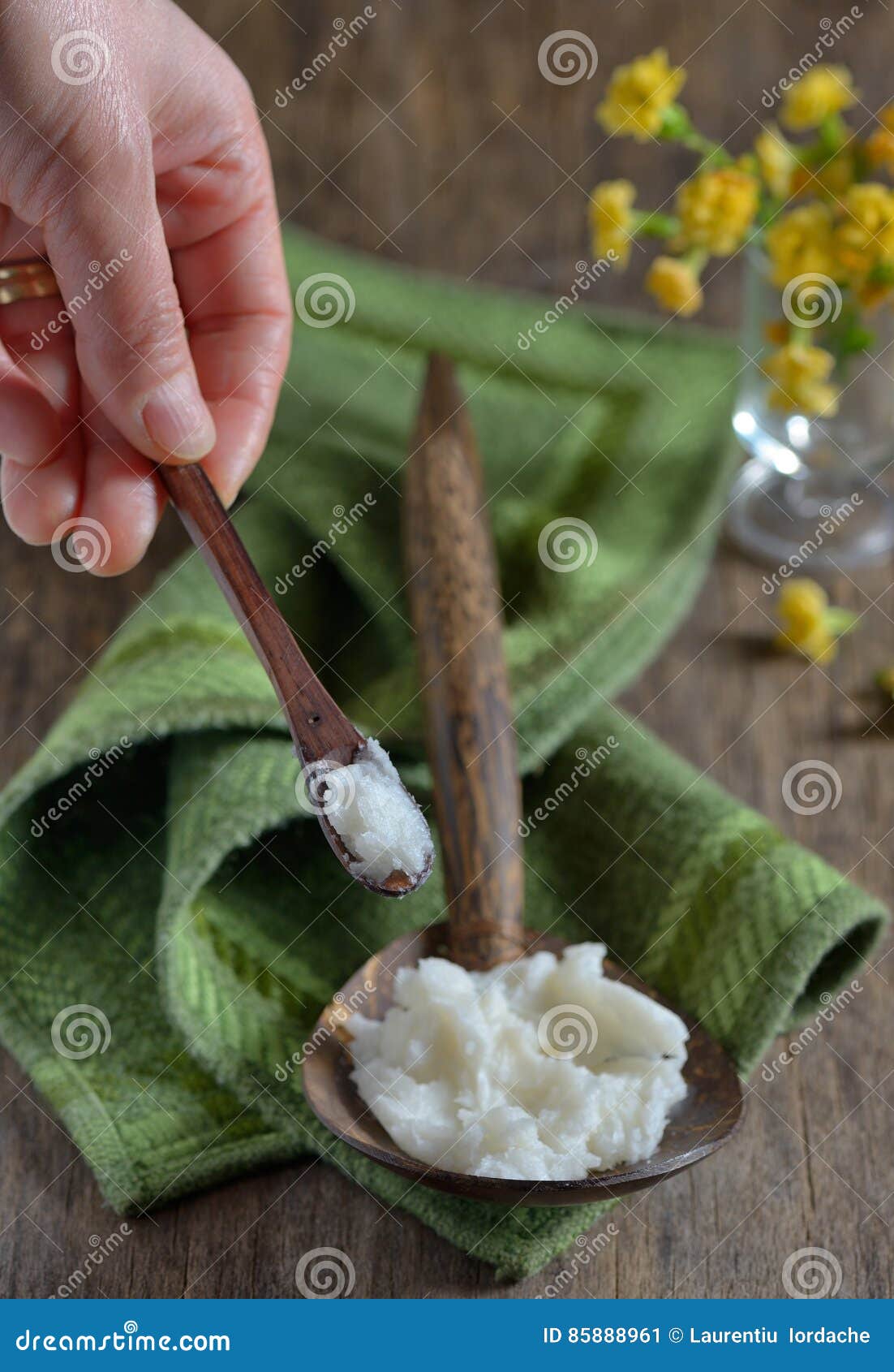 Coconut oil on the spoon stock image. Image of seed, food 85888961