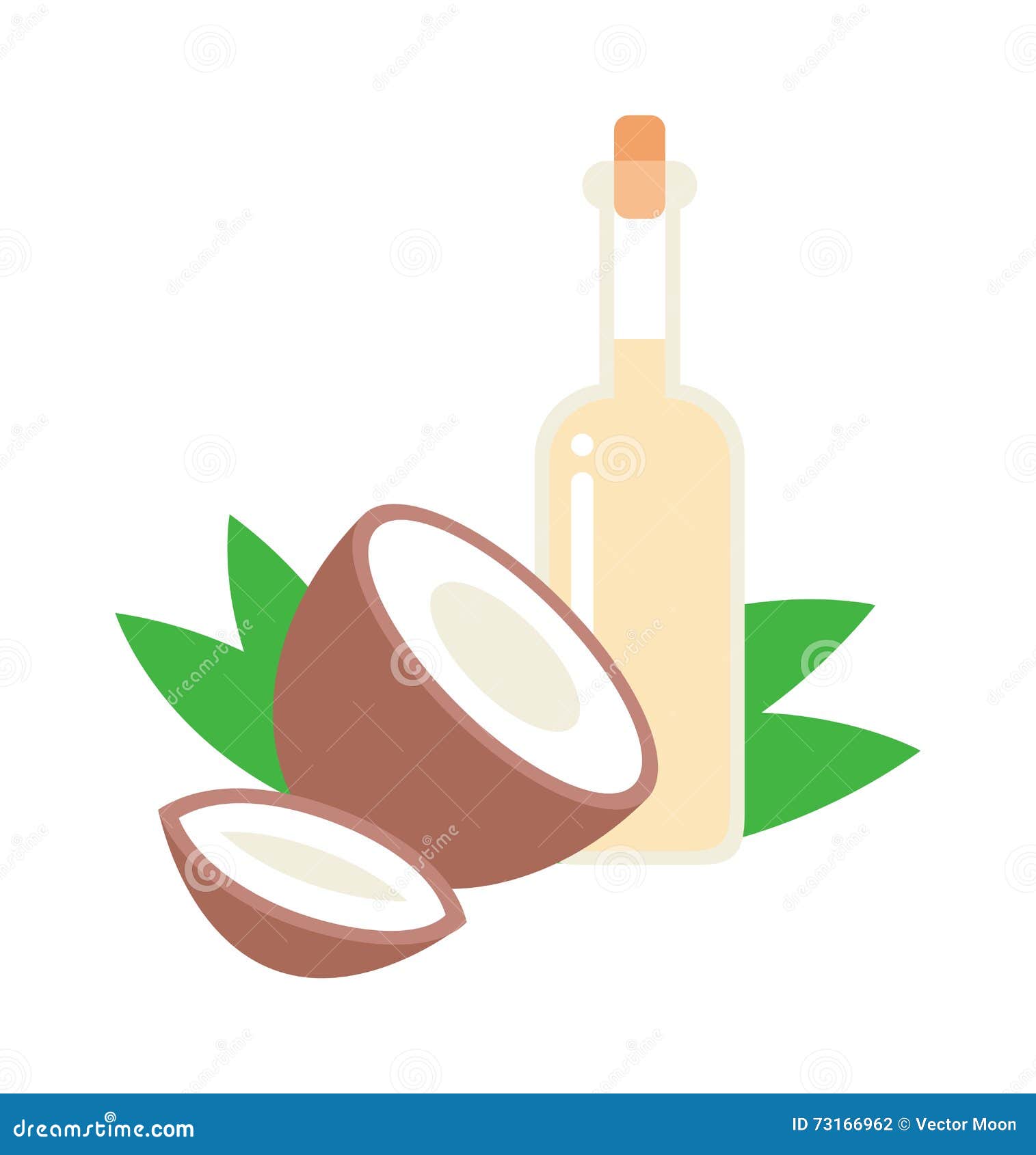 Coconut Oil Vector Illustration. Stock Vector - Illustration of ...