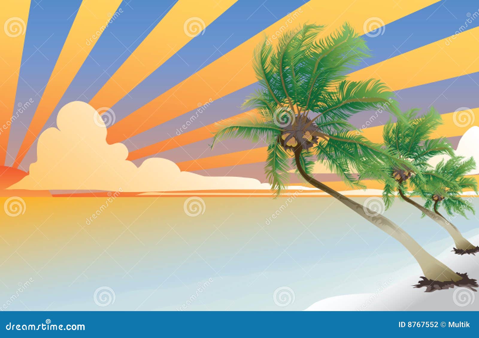 Coconut palm stock vector. Illustration of south, orange - 8767552