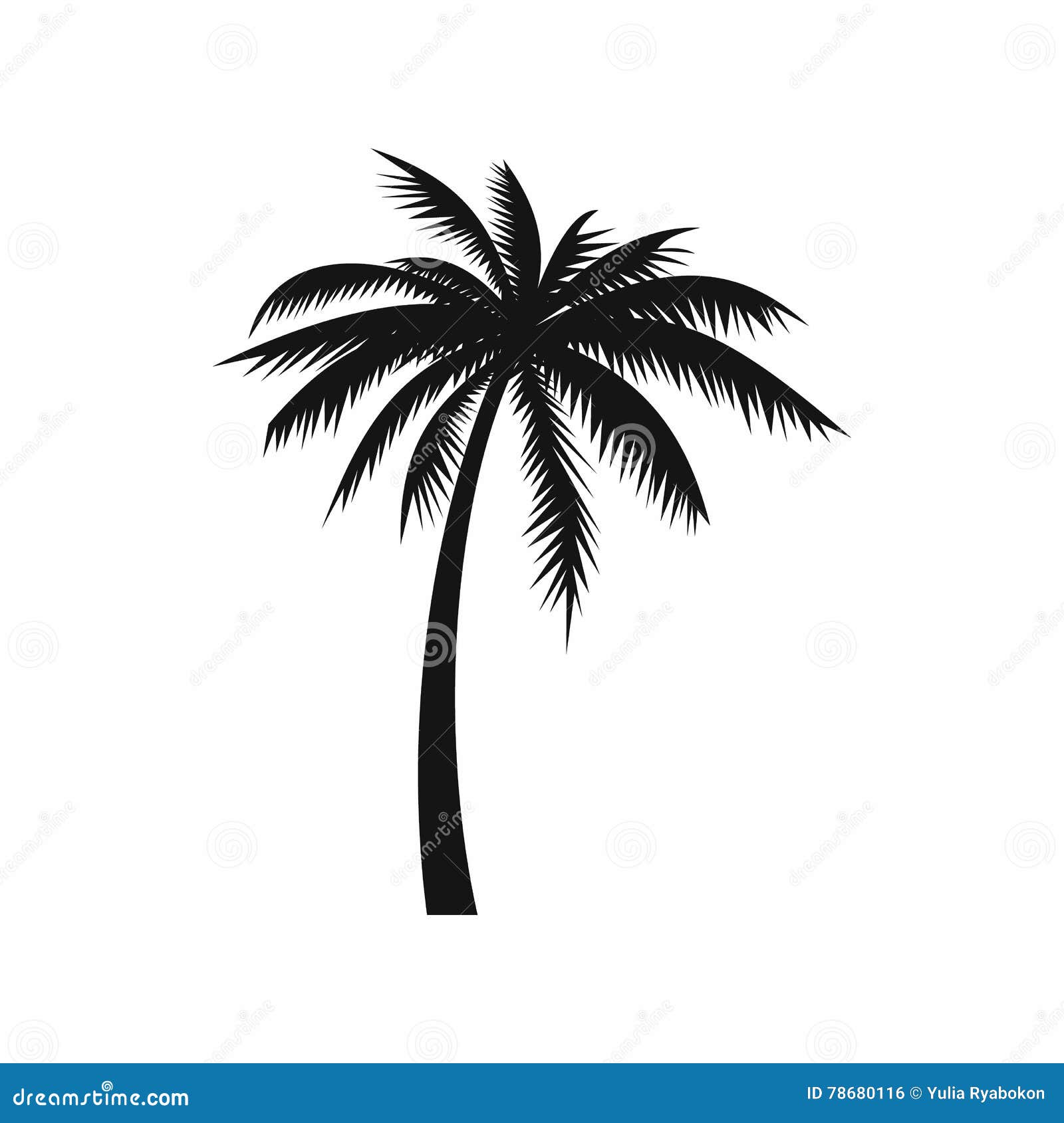 coconut palm tree icon, simple style