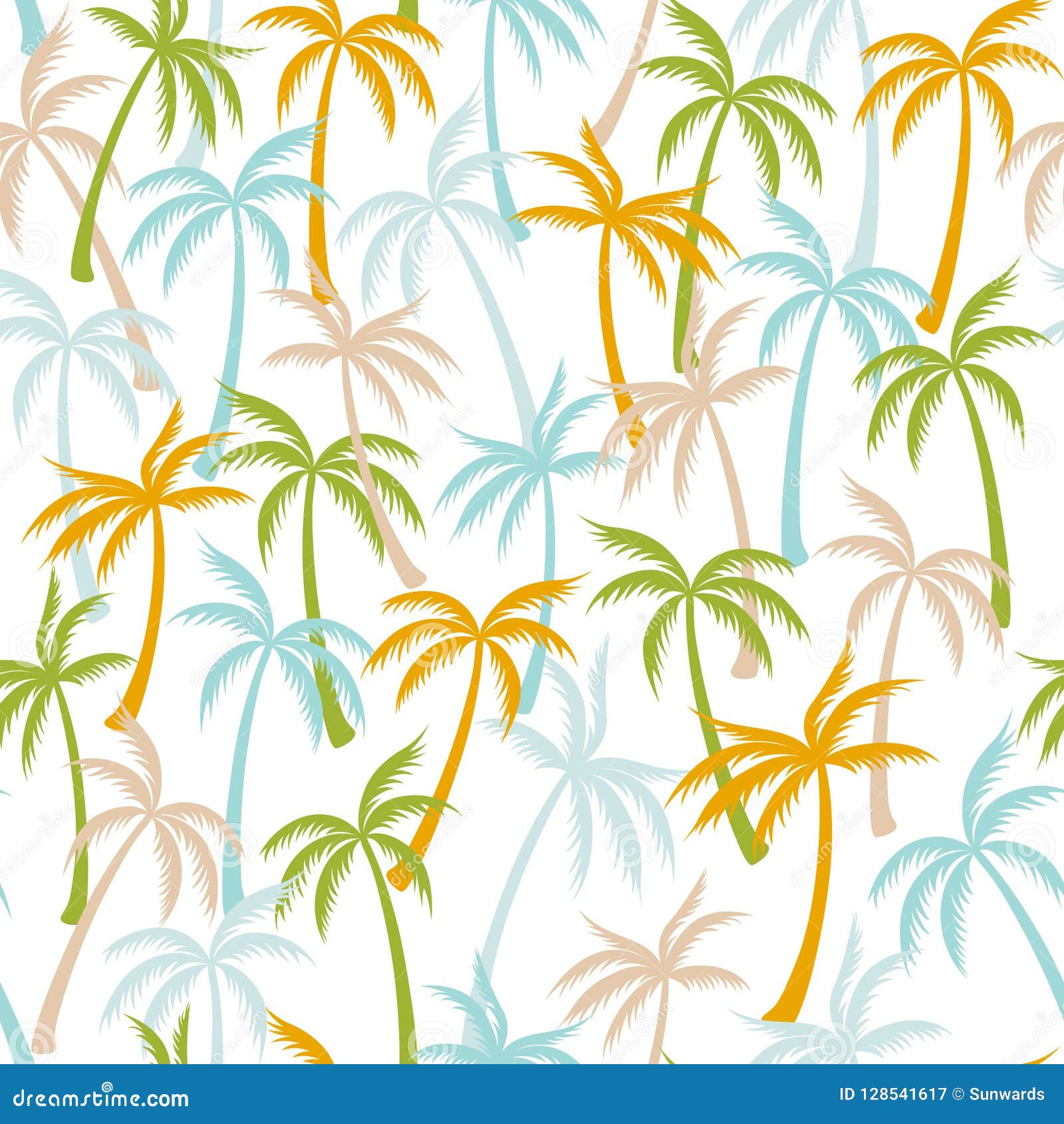 Coconut Palm Tree Pattern Textile Seamless Stock Vector - Illustration ...