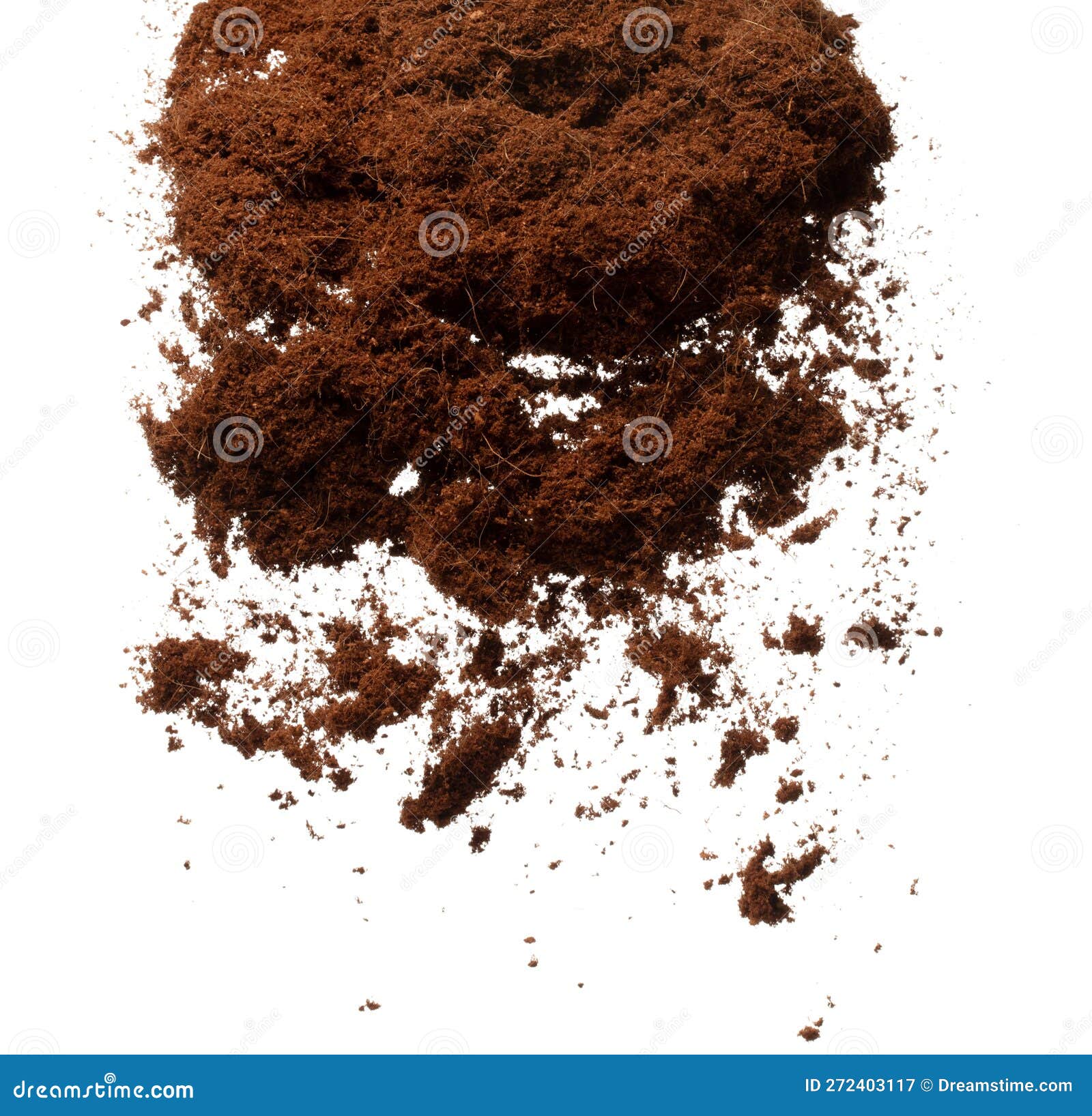 coconut peel husk flying explosion, coconut chopped fine small s size fall down as dust. coconut powder peel fertilizer splash