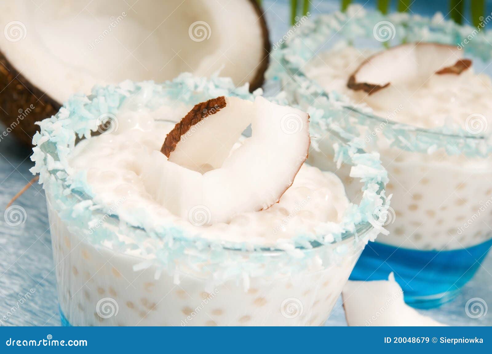 Coconut Pudding with Tapioca and Litchi Jelly Stock Image - Image of ...