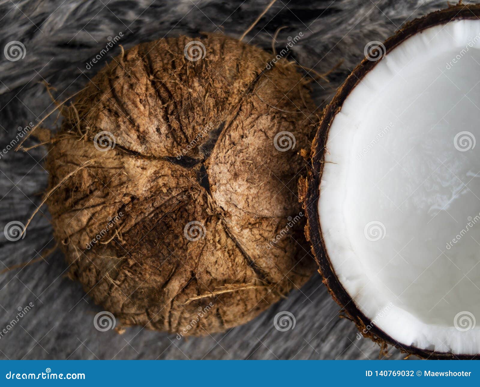 Coconut and Coconut Shell How To Open Them Stock Photo - Image of milk ...