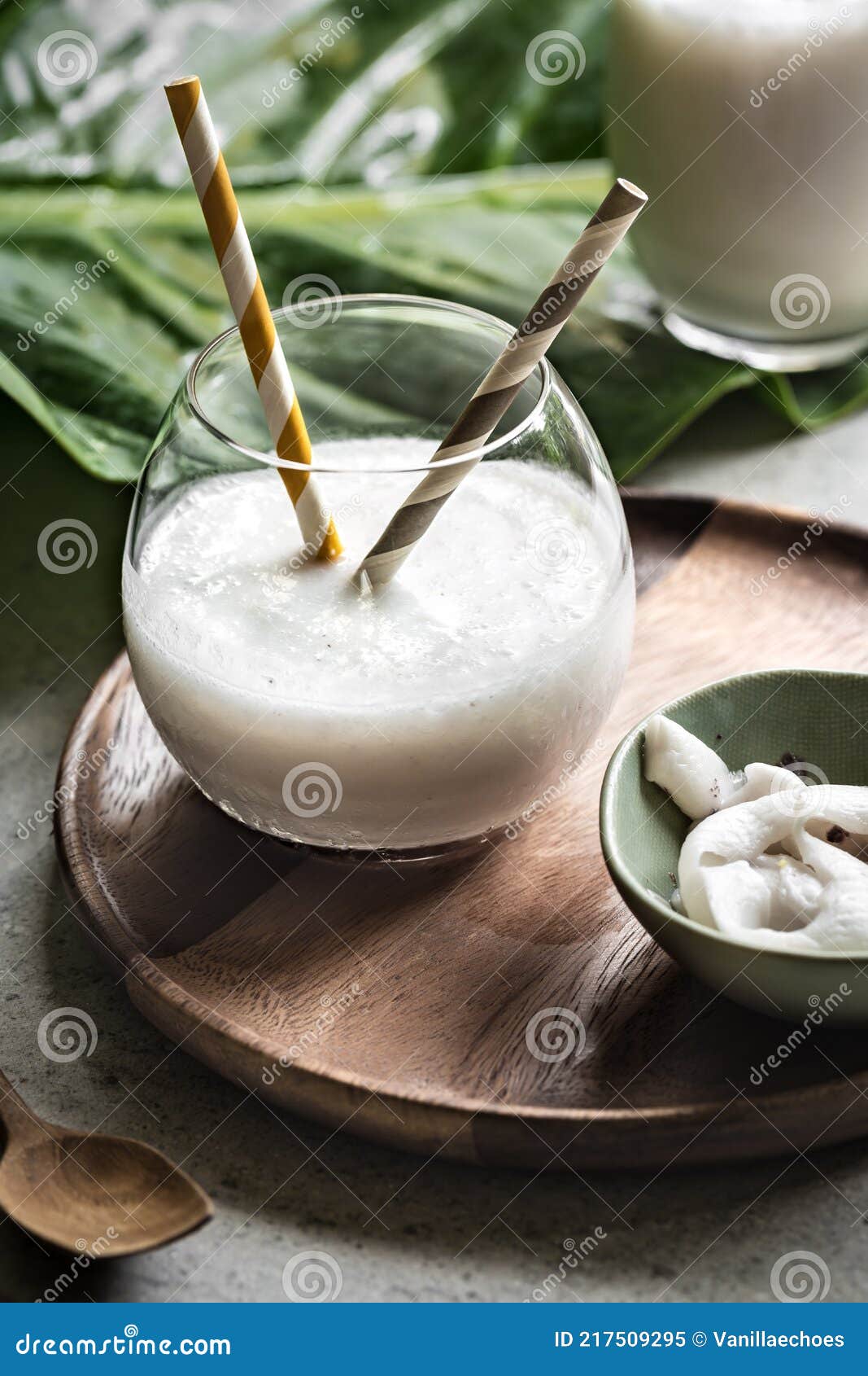 Coconut Smoothie from Fresh Coconut Water and Young Coconut Meat Stock