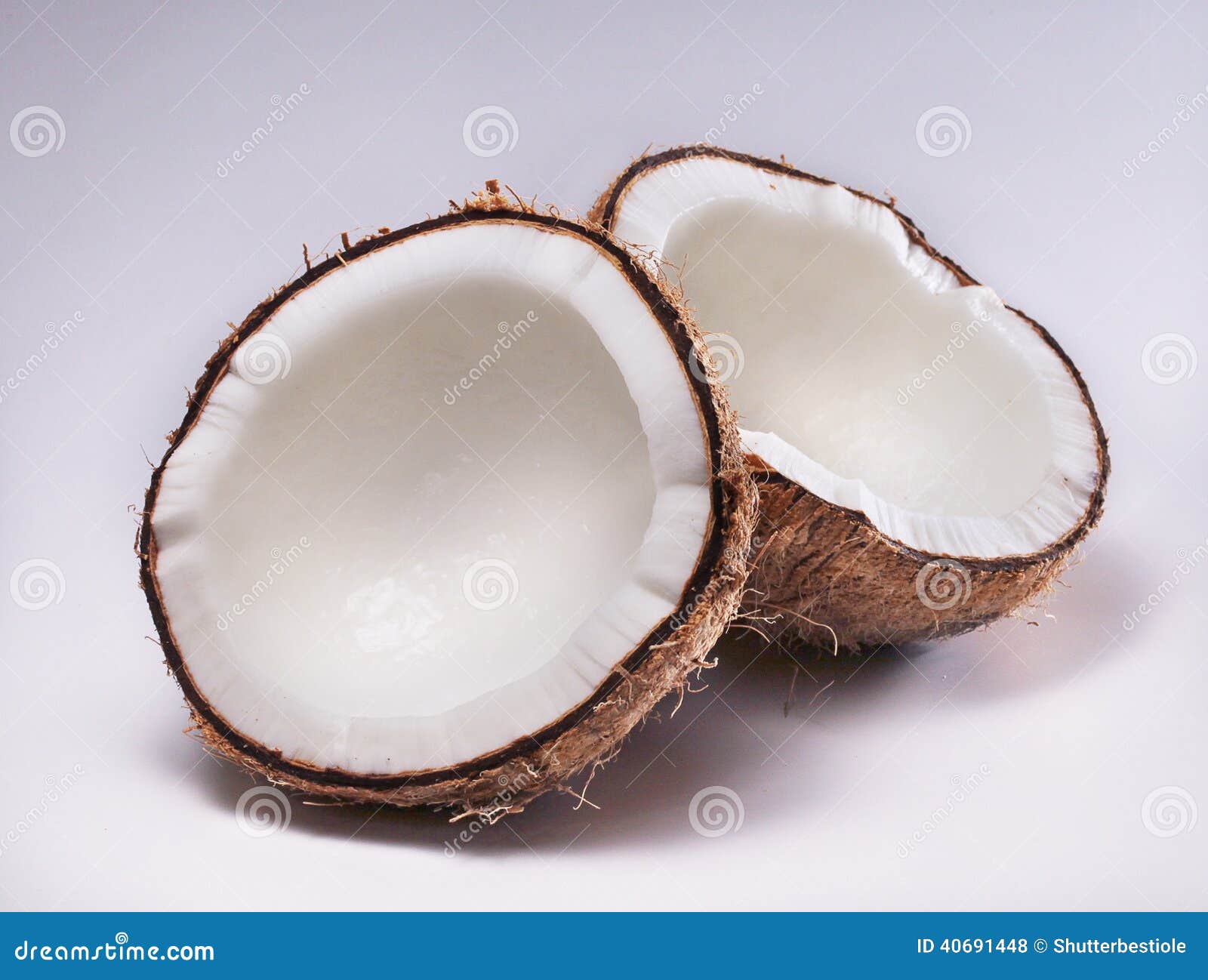 Coconut split in half stock photo. Image of food, fiber - 40691448
