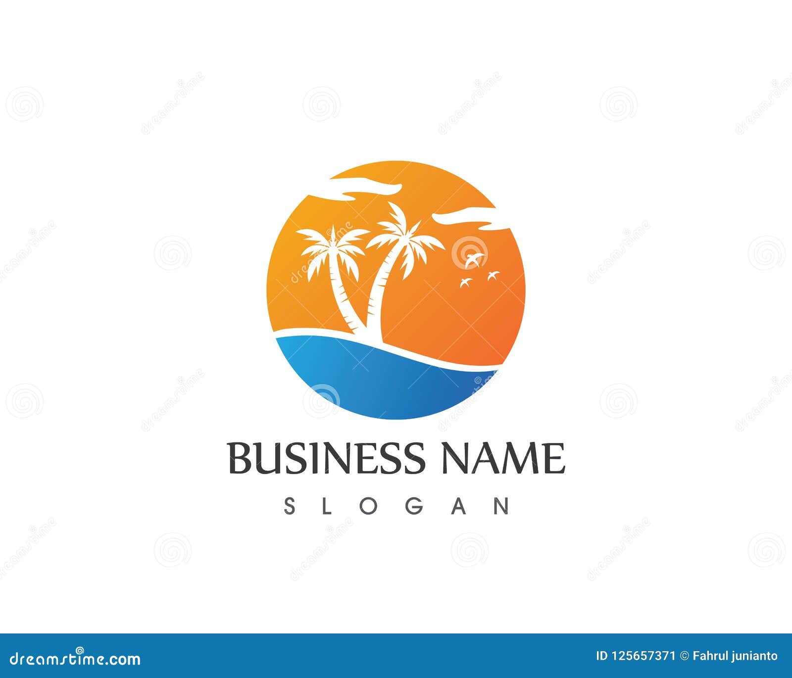 Coconute Tree Wave Beach Holidays Logo Vector Stock Vector ...