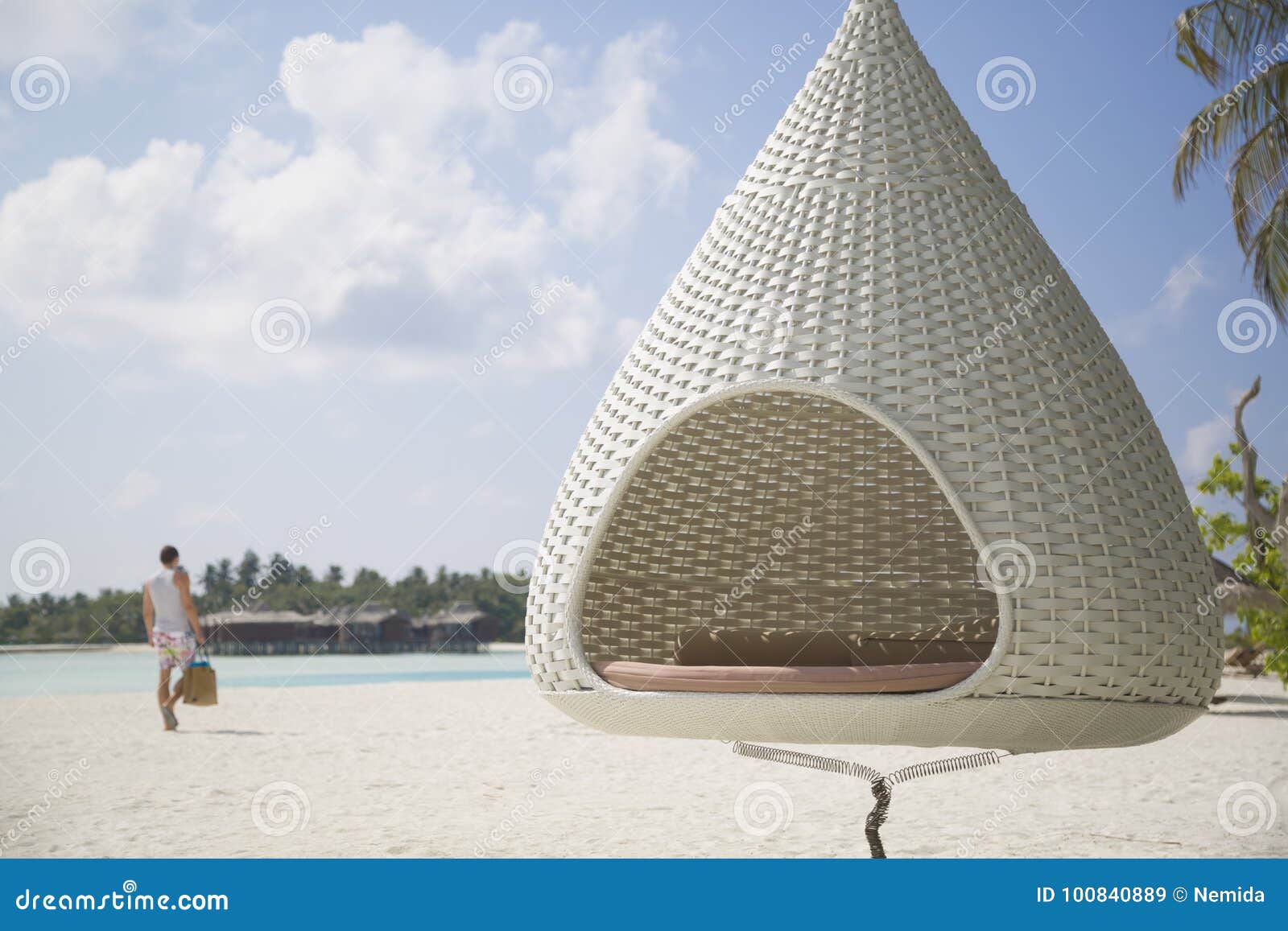 Cocoon Hammock in the Beach in the Maldives Stock Image - Image of ...